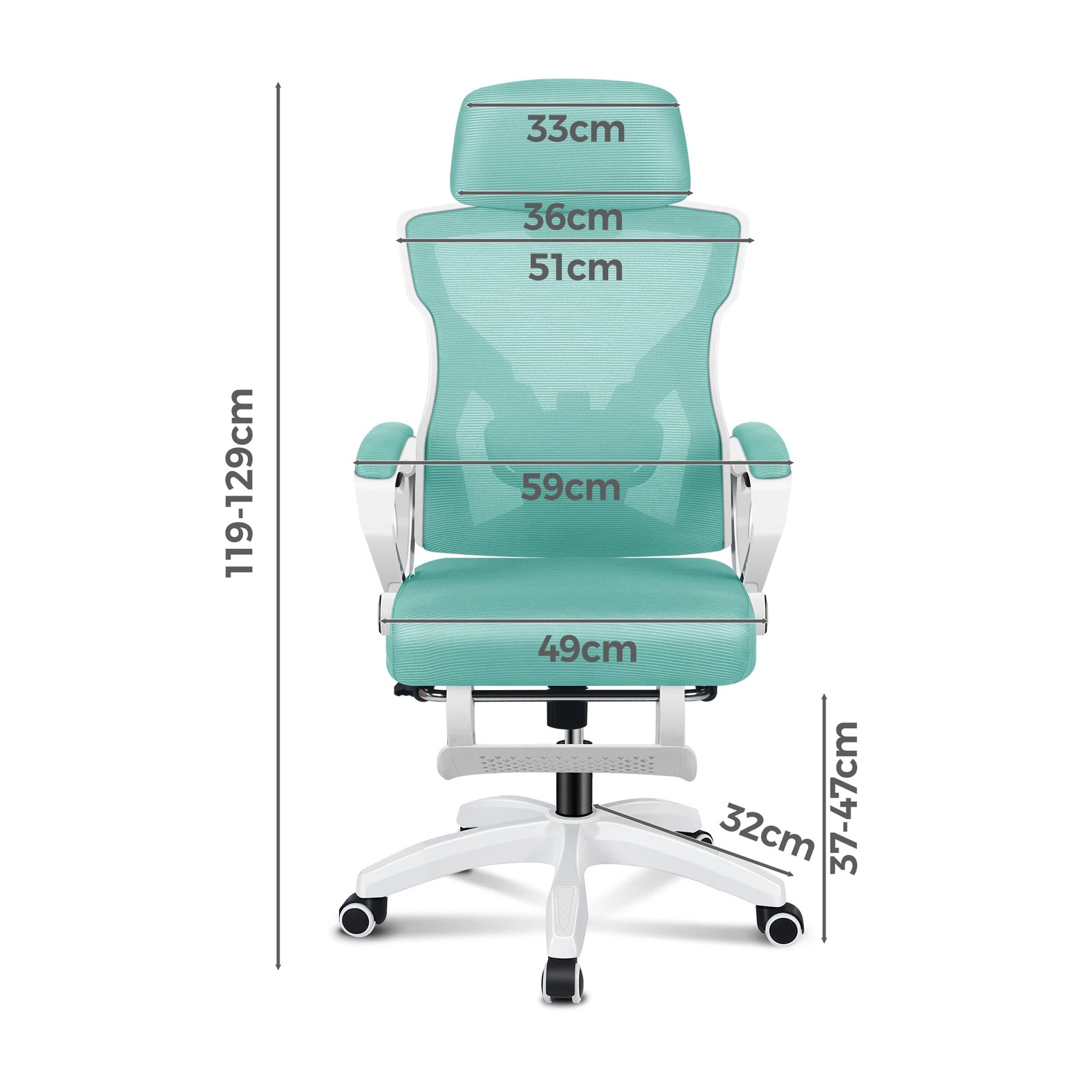 5 Alfordson Office Desk Chair Mesh Executive Computer Fabric Seat Recliner Work, 5 of 6