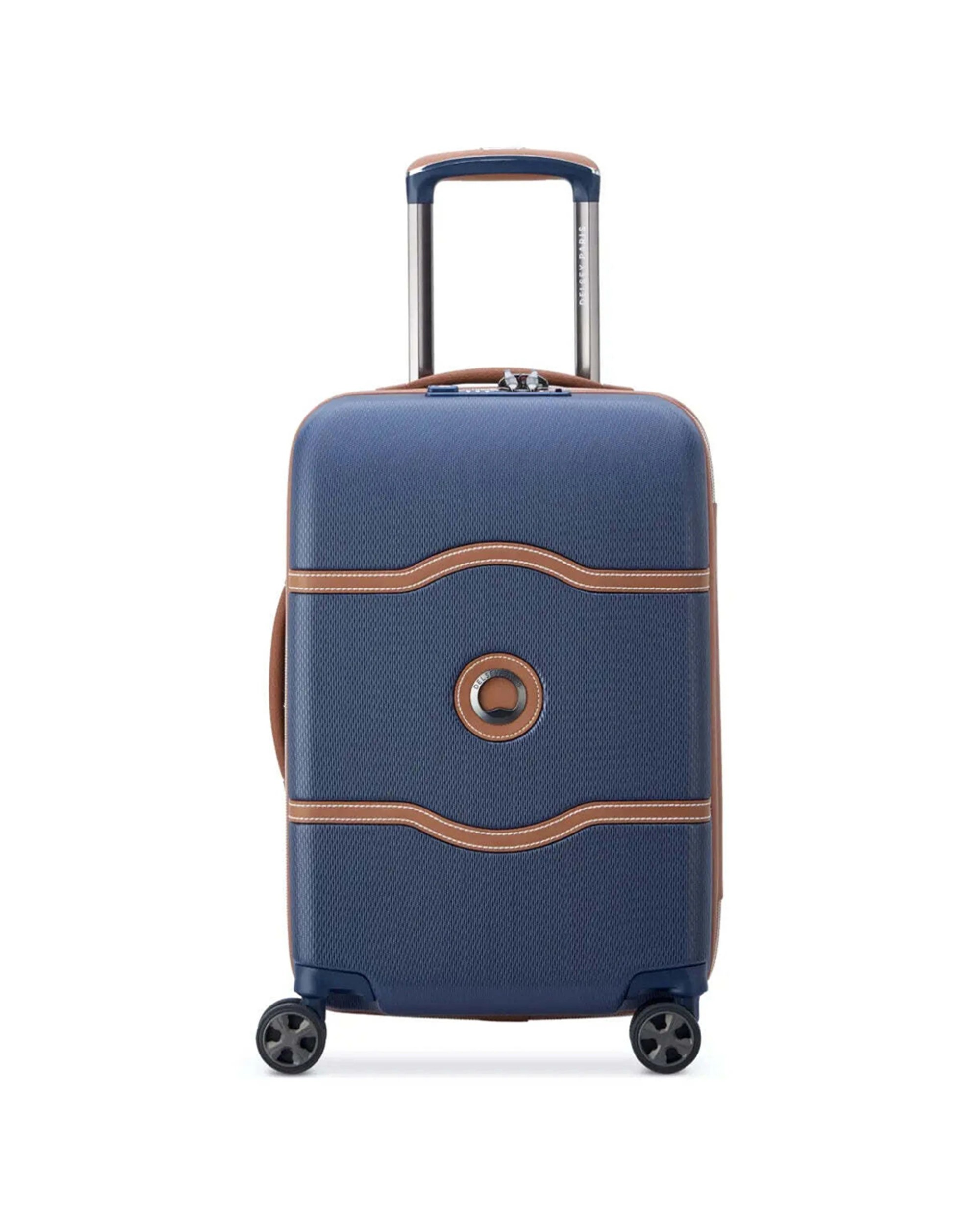1 Delsey Luggage Chatelet Air 2.0 - 55 cm 4-Wheel Cabin Suitcase TSA Lock USB Port Navy - Blue, 1 of 6