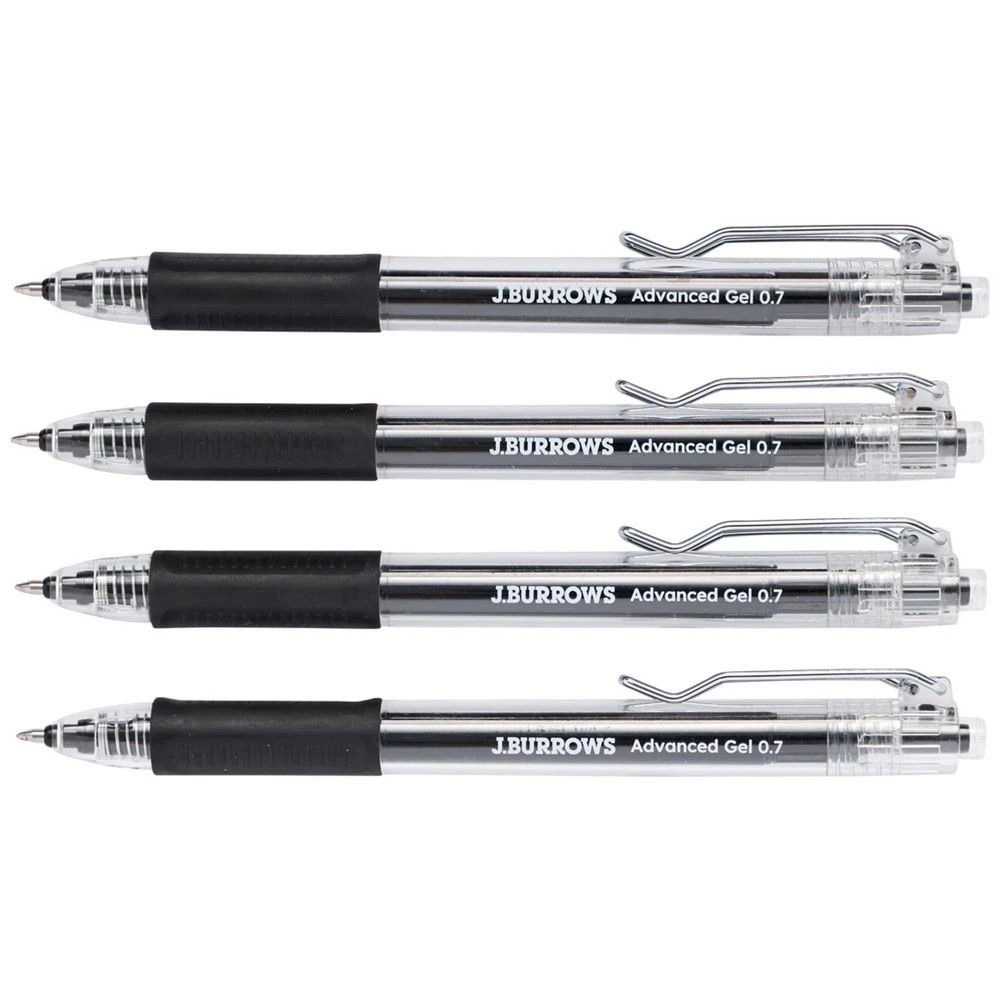 2 J.Burrows 0.7mm Retractable Advanced Gel Pen Black 4 Pack, 2 of 2