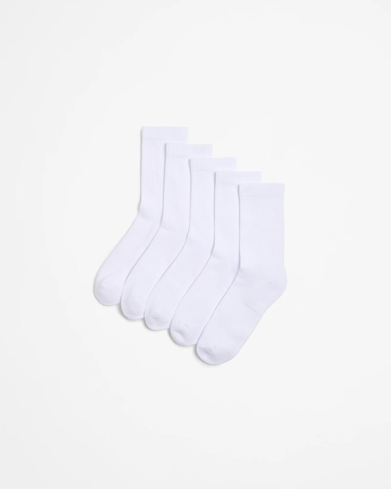 1 Target Active Australian Cotton Blend 5 Pack Cushioned Crew Socks WHITE, 1 of 3