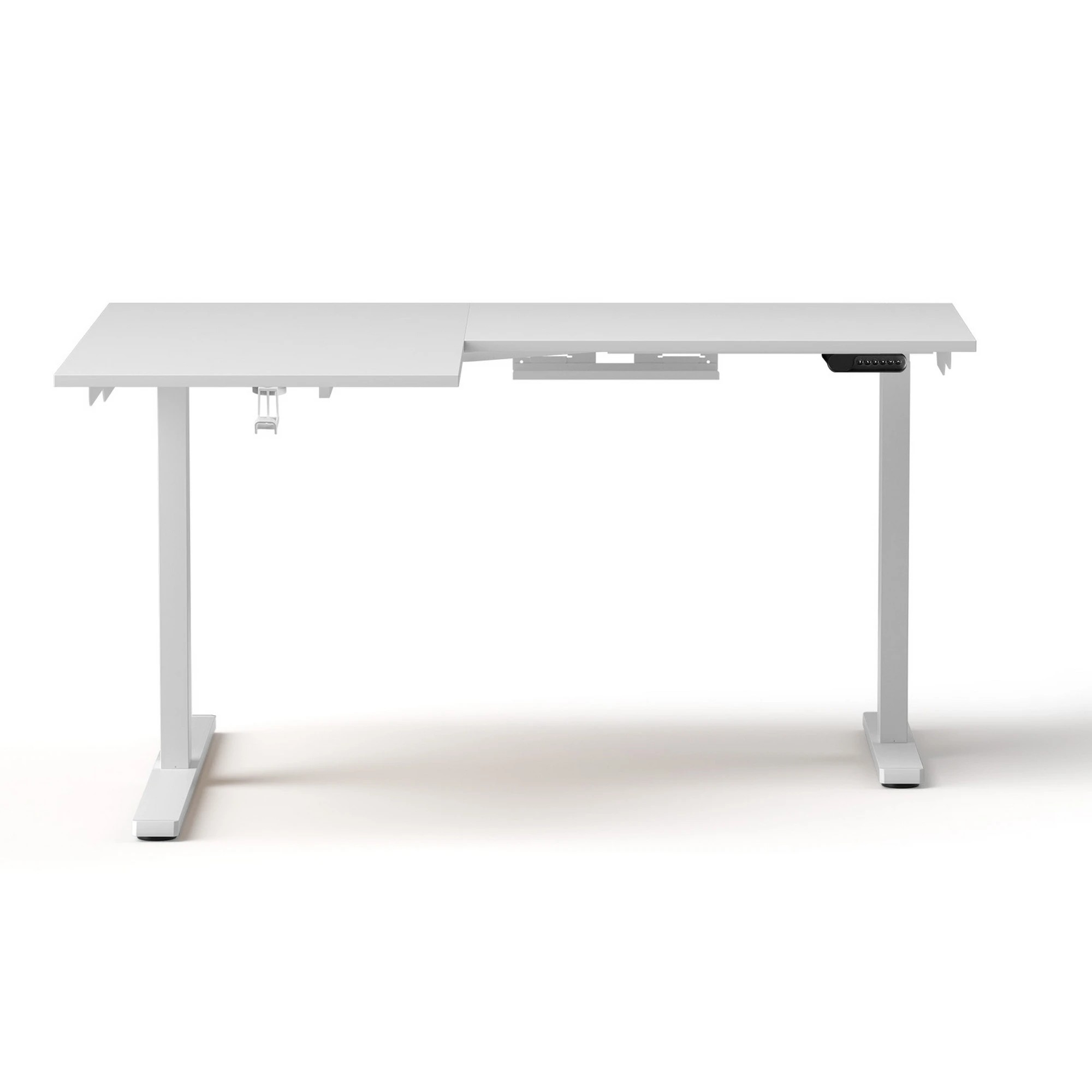 3 Artiss L-Shape Standing Desk Sit Stand Up Height Adjustable Electric Motorised - White, 3 of 8