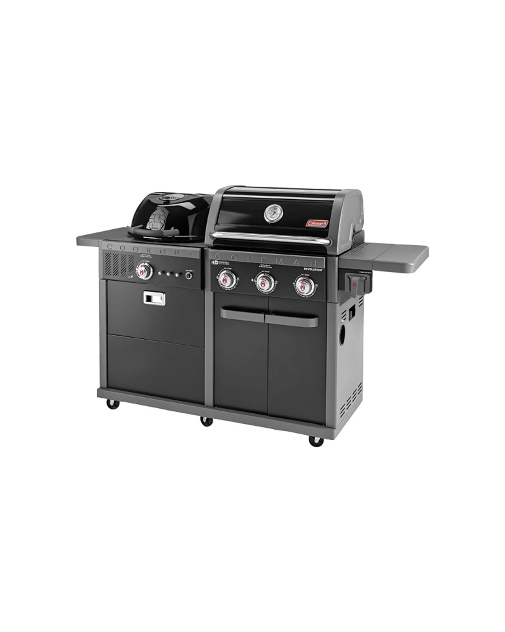 2 Coleman Revolution Dual Fuel Gas & Charcoal BBQ Gloss Revdfbgl - Black, 2 of 9