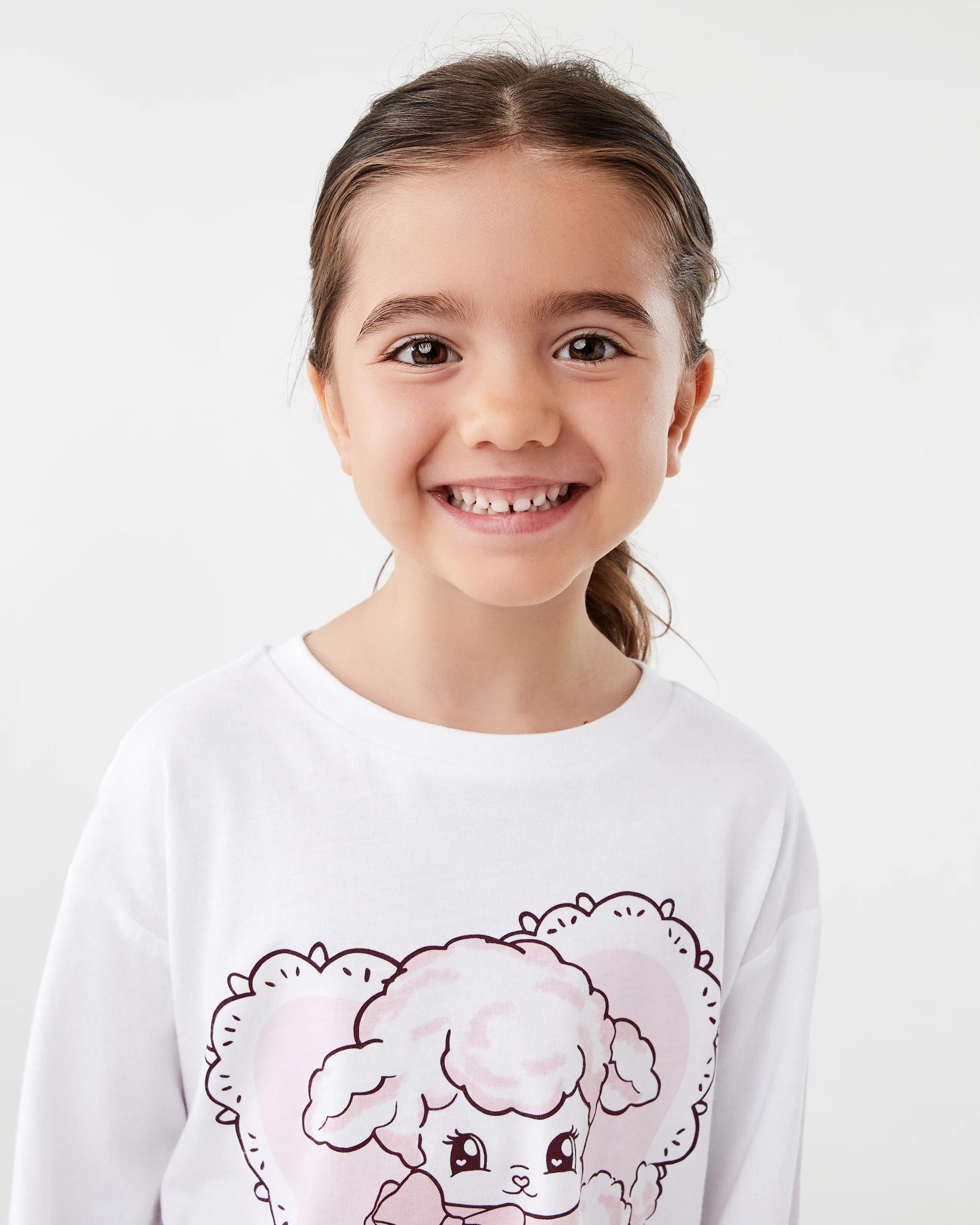 3 Knit Woven Pyjama Set Pnk Lmb, 3 of 8