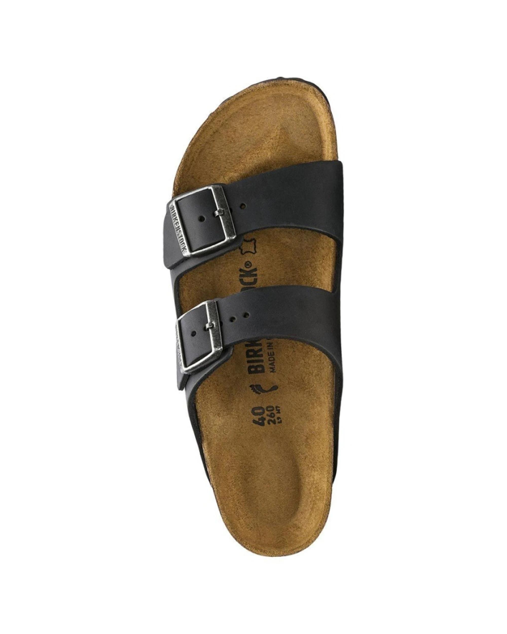 2 Birkenstock Arizona Oiled Leather Sandals Regular Width BLACK, 2 of 5