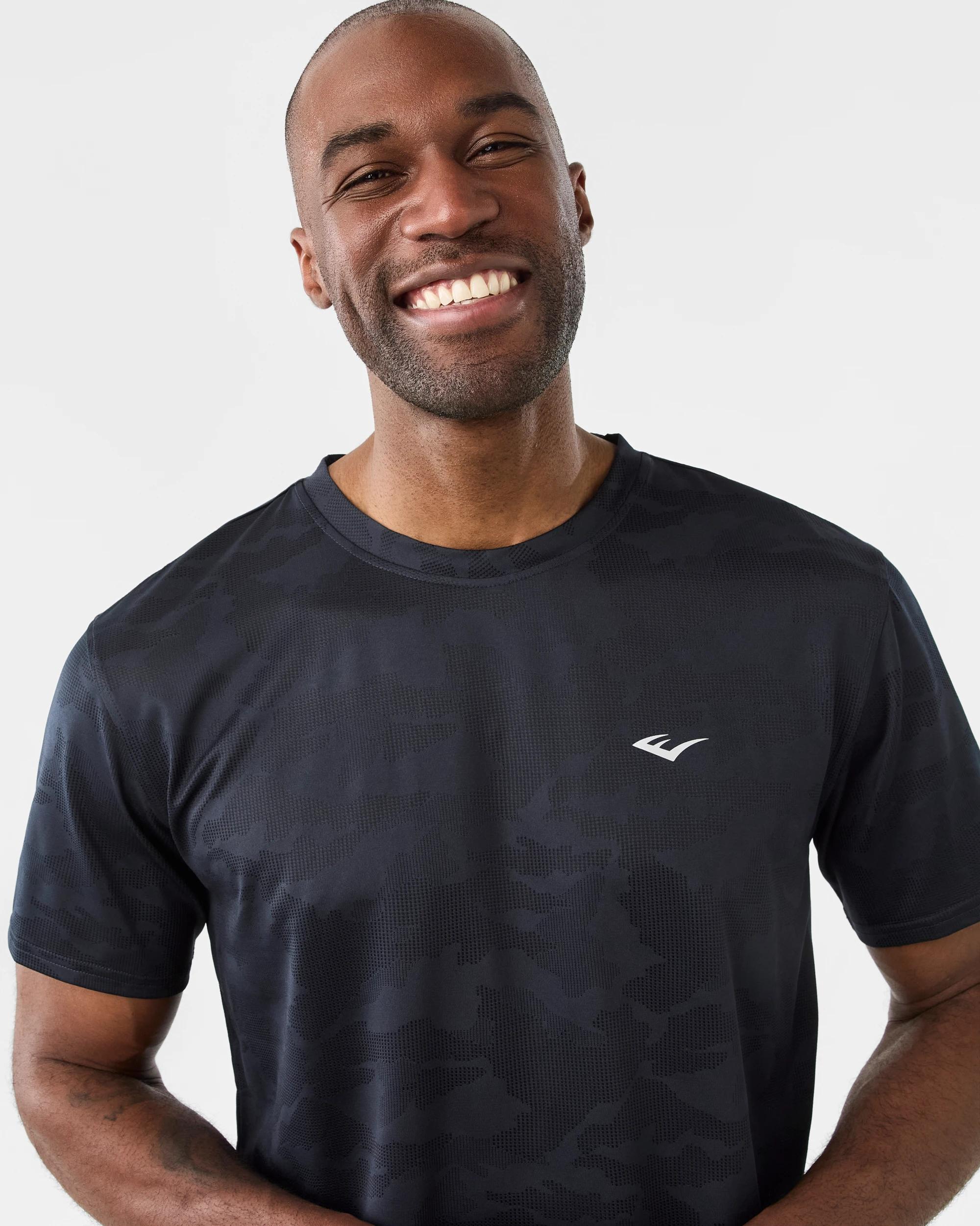 4 Everlast Mens Evertech Jaquard Training T-shirt Indigocamo, 4 of 8