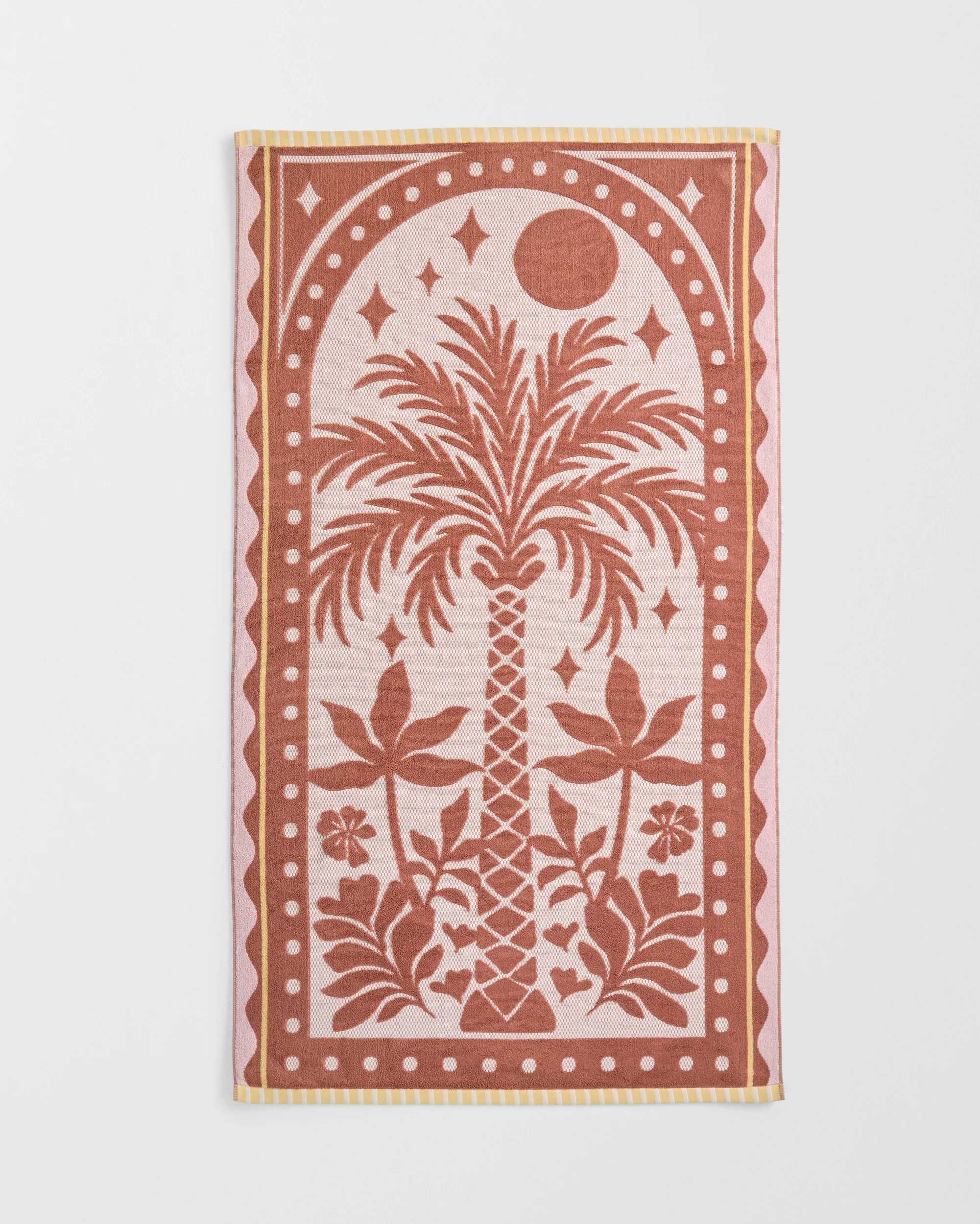 1 Target Grove Palm Jacquard Australian Cotton Beach Towel - Brown, 1 of 2