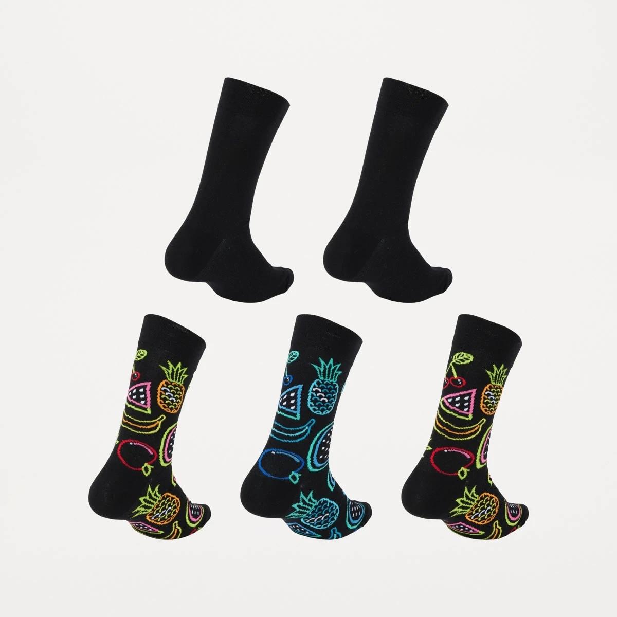 2 5 Pack Pattern Socks Fruit Glow, 2 of 3