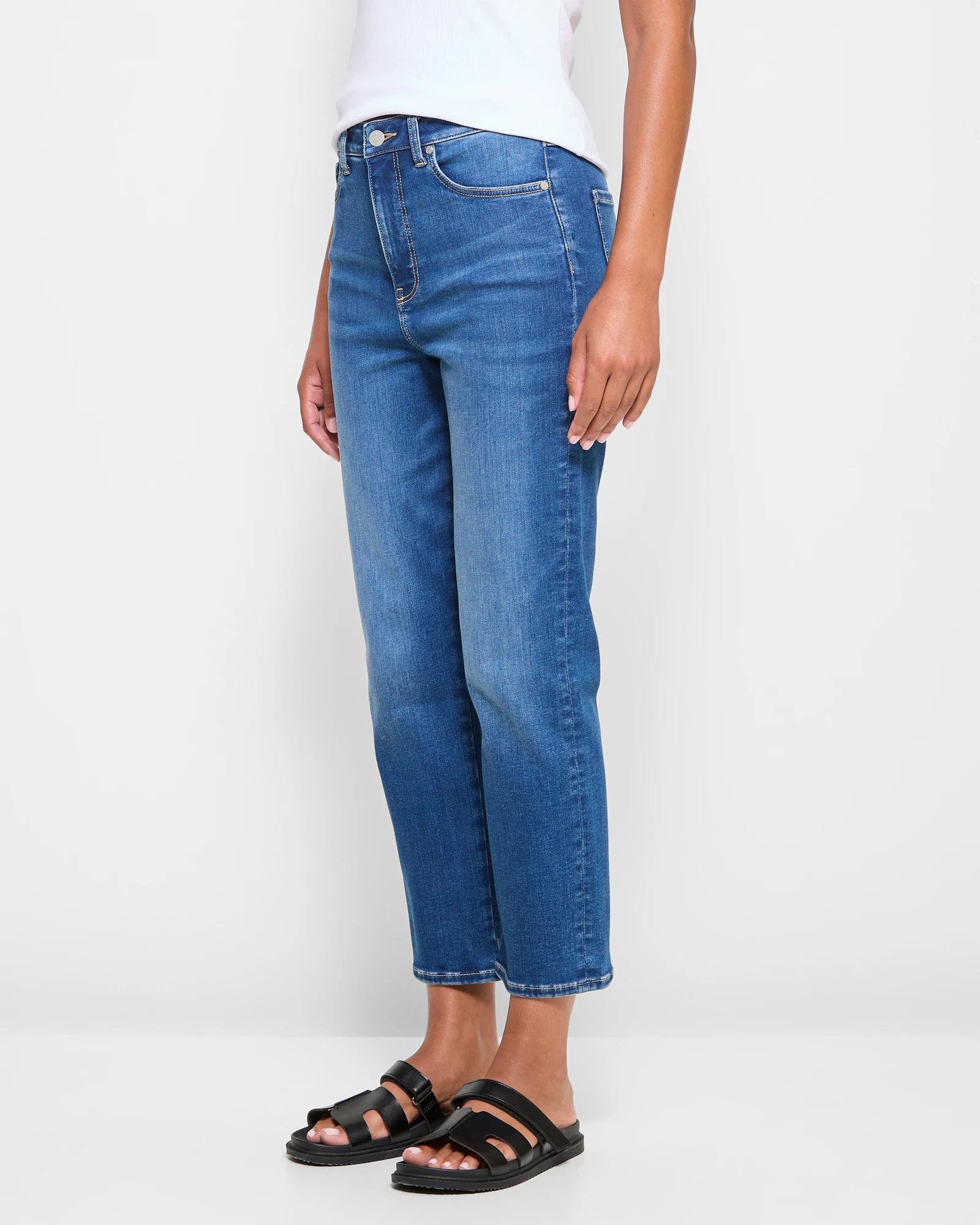 3 Target Super High Rise Crop Length Straight Denim Jeans - Shape Your Body AGED BRILLIANT BLUE, 3 of 10