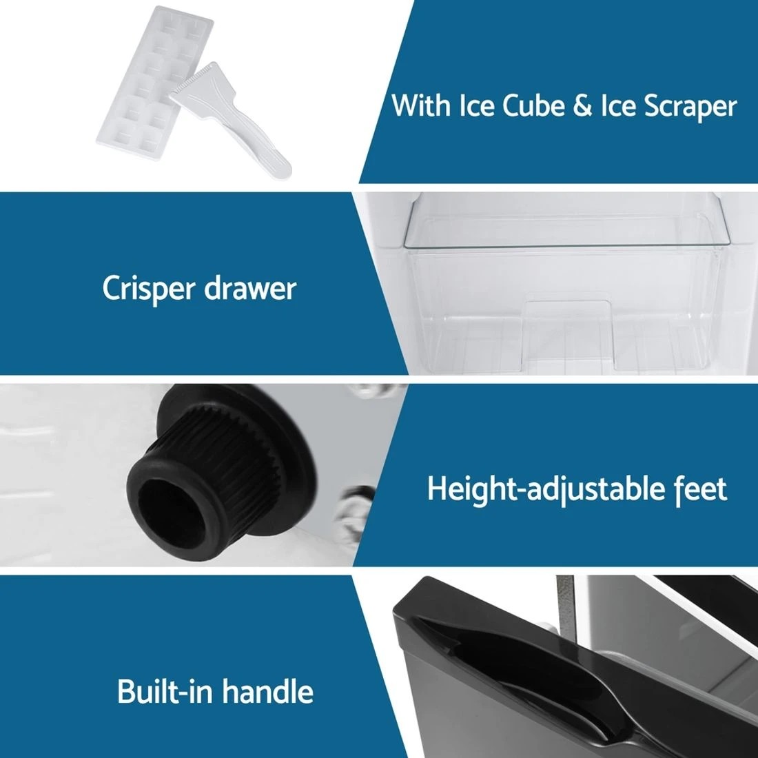 5 Devanti 122L Two Door Bar Fridge Mini Fridge with Freezer - Black, 5 of 5