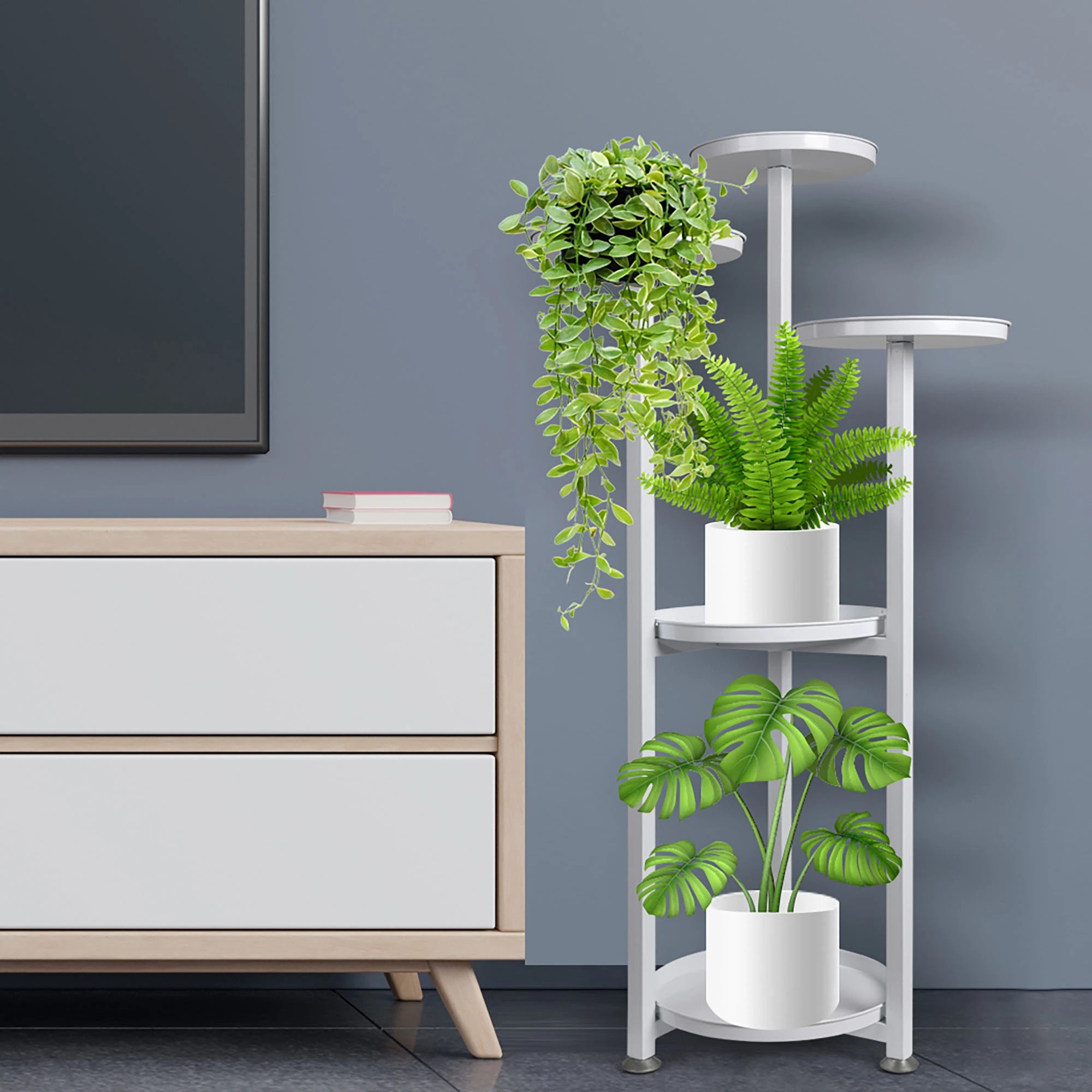 6 Levede M Size Metal Plant Stand Planter Shelf - White, 6 of 7