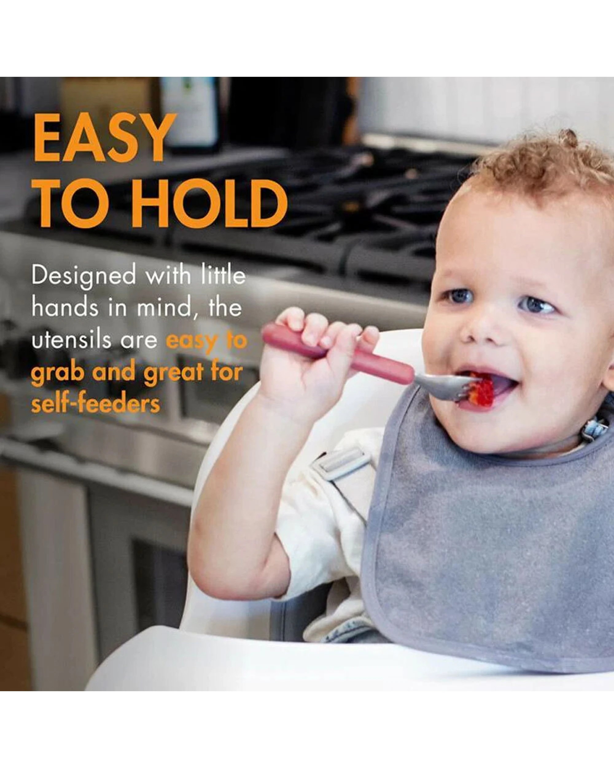2 Boon 6pc Chow Toddler Stainless Steel Feeding Utensils Magenta Set - Multi, 2 of 5