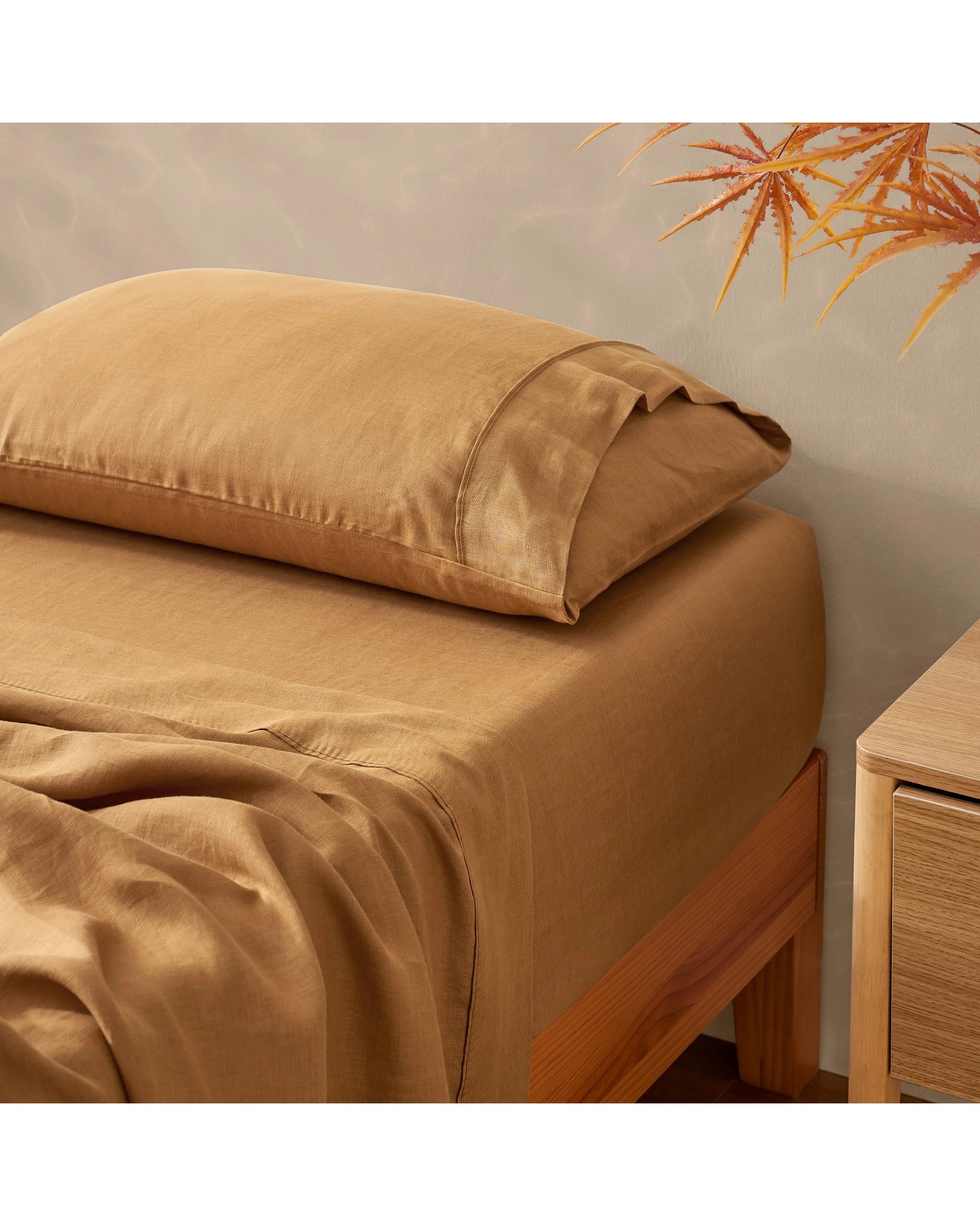 2 Natural Home Vintage Washed 100% Hemp Sheet Set - Super King Bed - Rust, 2 of 4