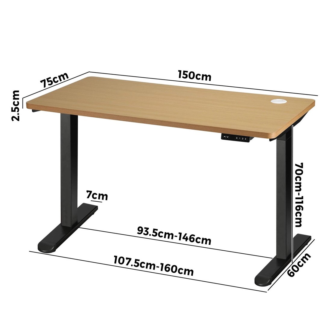 4 Oikiture 150cm Electric Standing Desk Dual Motor Desktop
 - Multi, 4 of 4