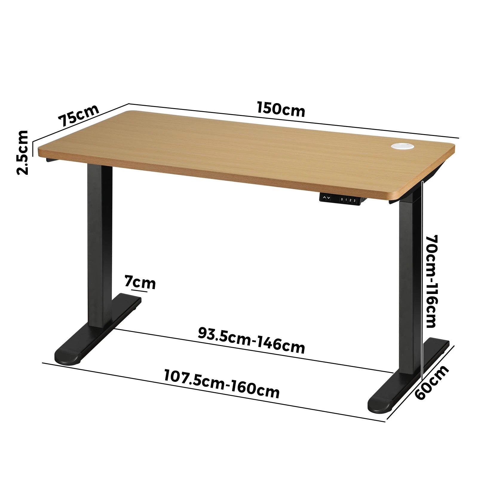 4 Oikiture 150cm Electric Standing Desk Dual Motor Desktop
 - Multi, 4 of 4