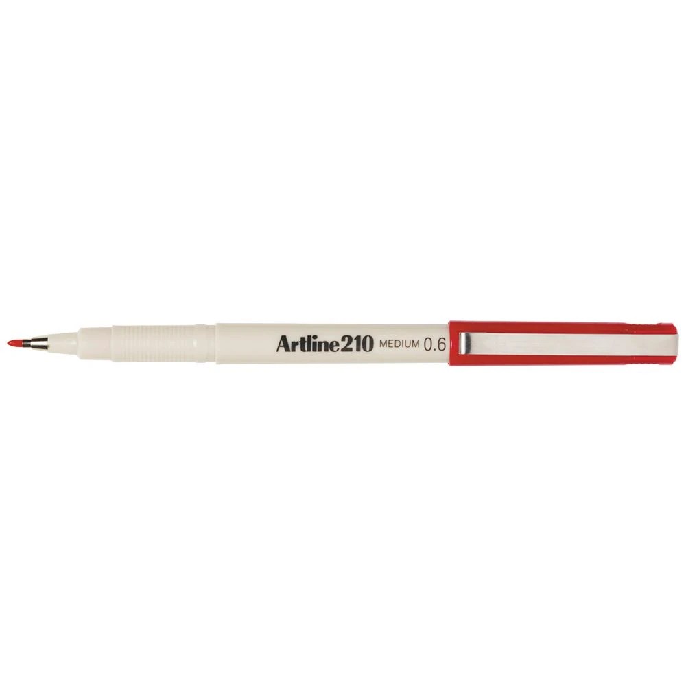 1 Artline 210 Fineliner Pen 0.6mm Red, 1 of 2