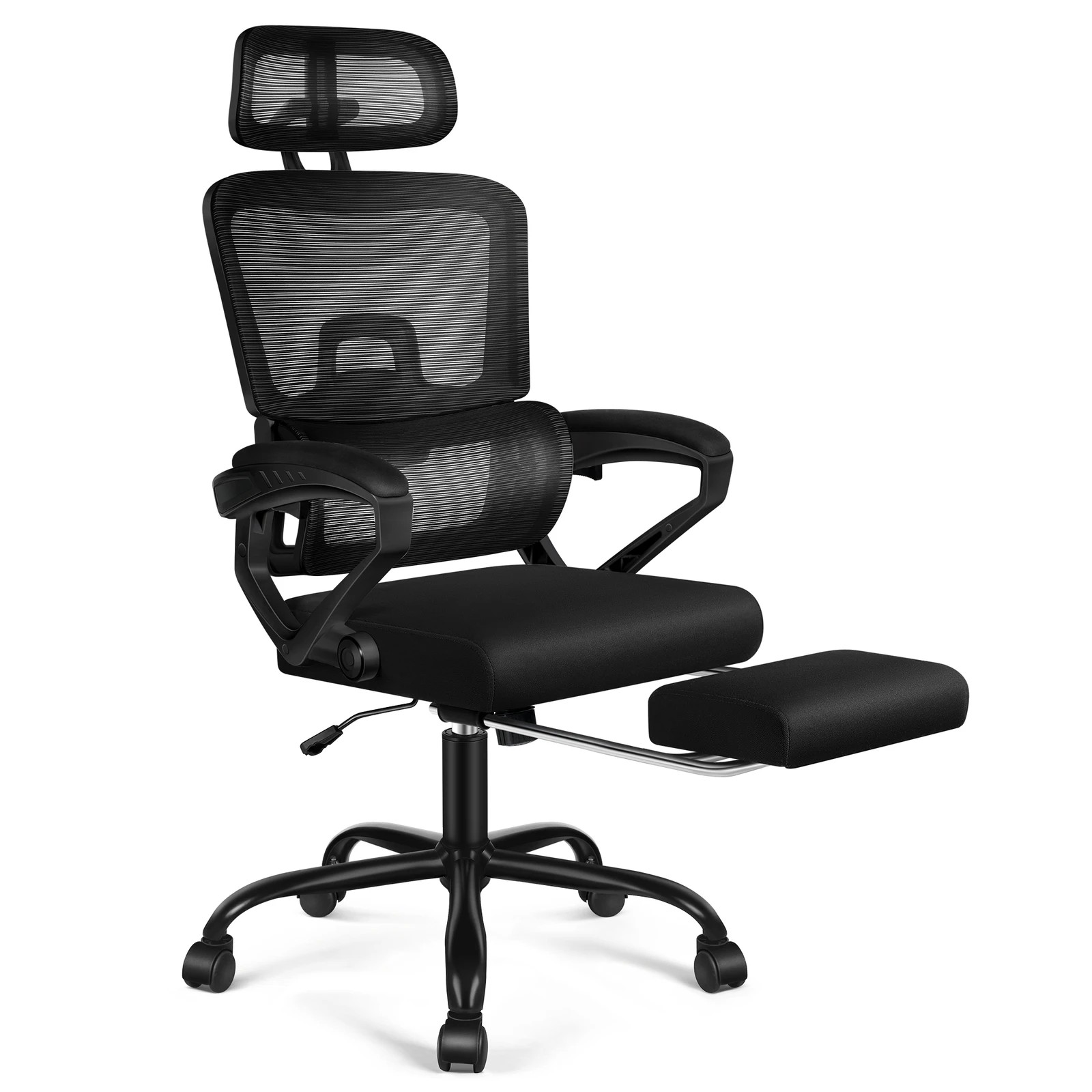 1 Alfordson Mesh Office Chair Racing Ergonomic Executive Computer Recliner Work - Black, 1 of 10