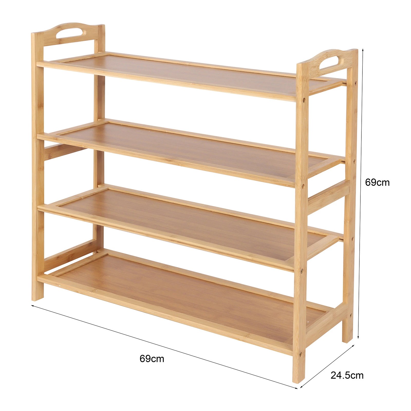 3 Casa Decor 4-Tier Bamboo Shoe Rack, Durable, Space Saving, Stylish Storage - Oak - Brown, 3 of 10