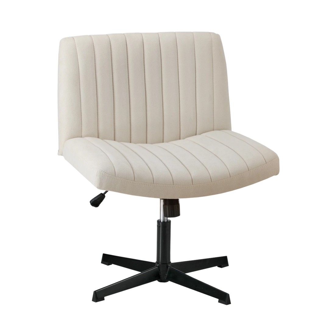 1 Oikiture Mid Back Armless Office Desk Chair Height Adjustable Wide Seat - Beige, 1 of 8