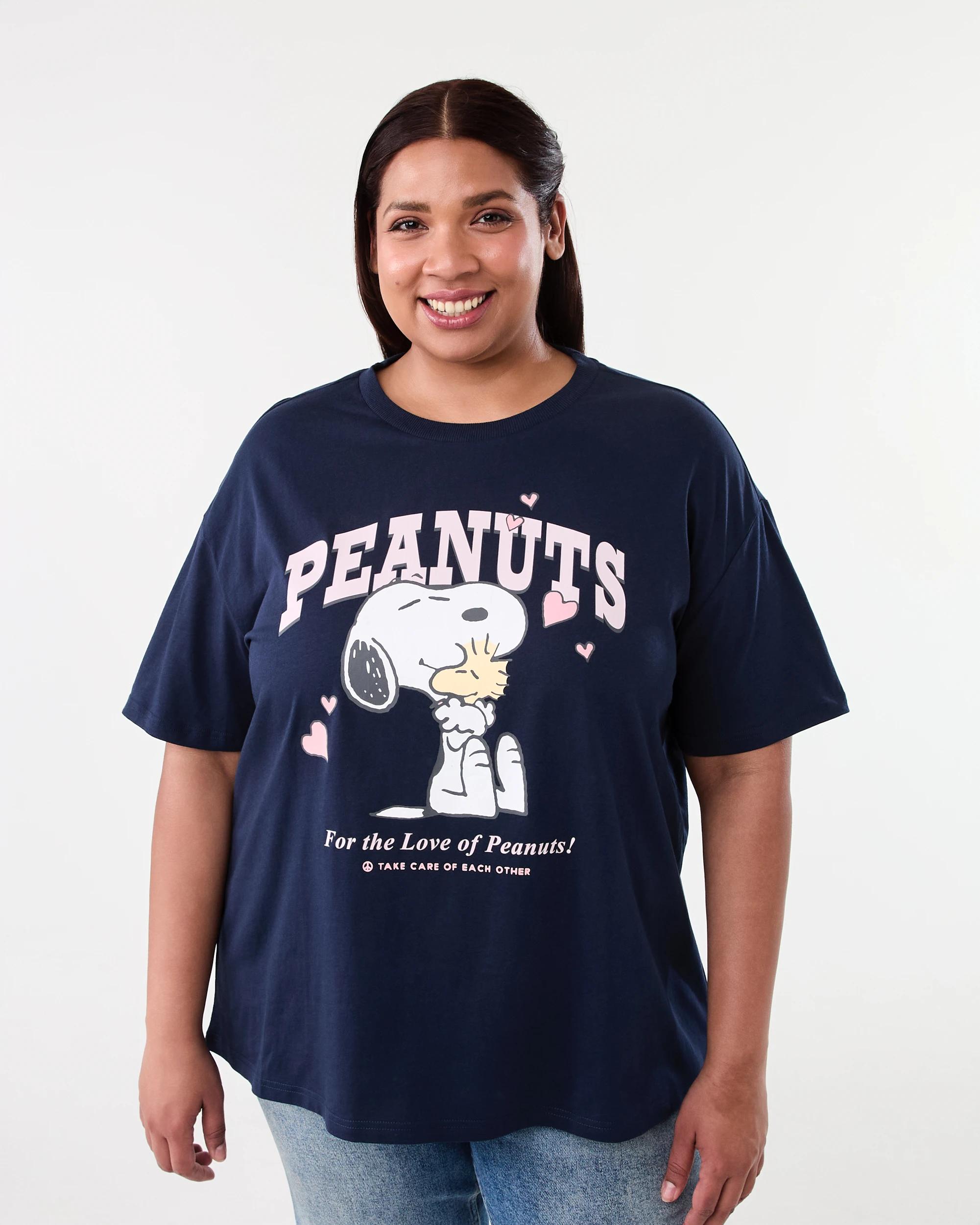 1 Curve Peanuts License Short Sleeve T-shirt Nvy Pnuts, 1 of 5