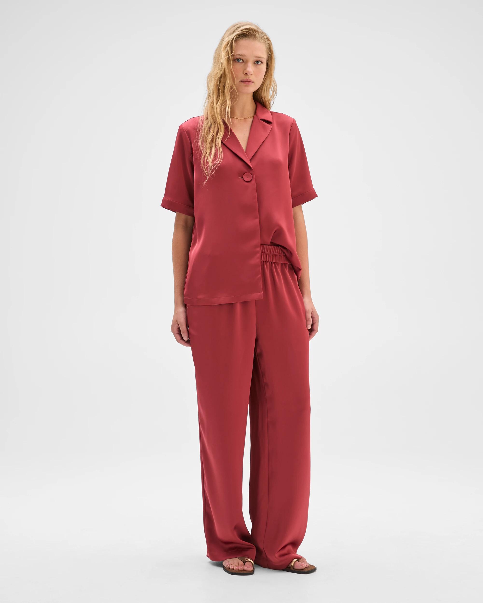 5 Preview Satin Straight Leg Pants POMEGRANATE, 5 of 7