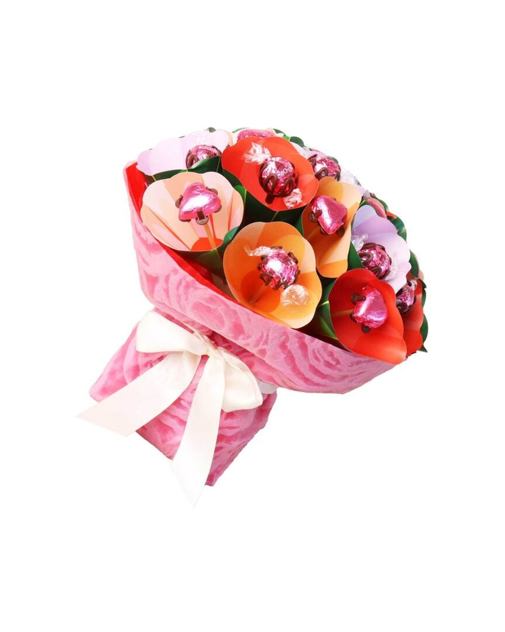 1 Edible Blooms Lindt Bouquet Milk And Raspberry Chocolates Small - Pink, 1 of 4