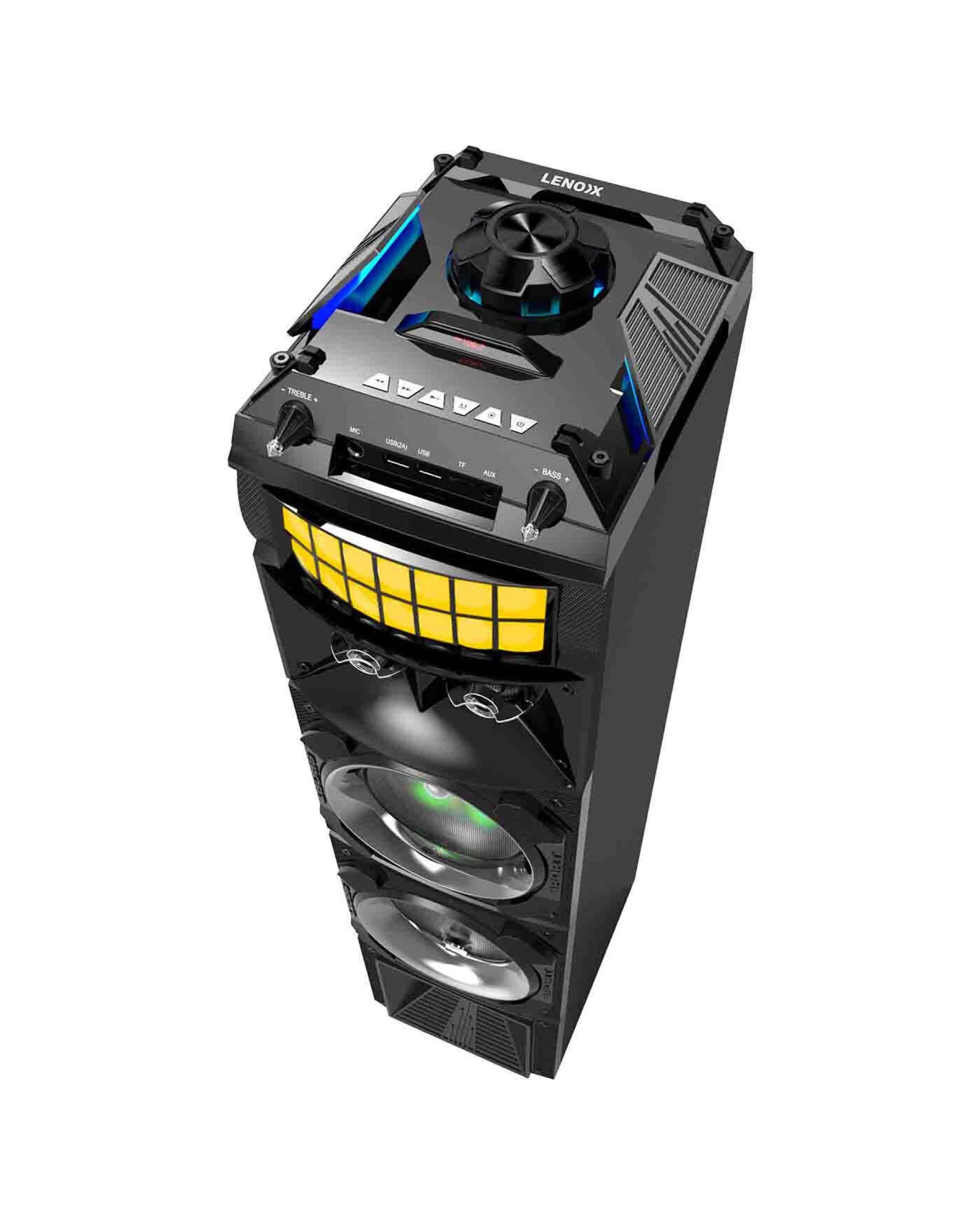 6 Lenoxx LED Stage Lights Portable Wireless Streaming Speaker with 80W RMS, 6 of 7