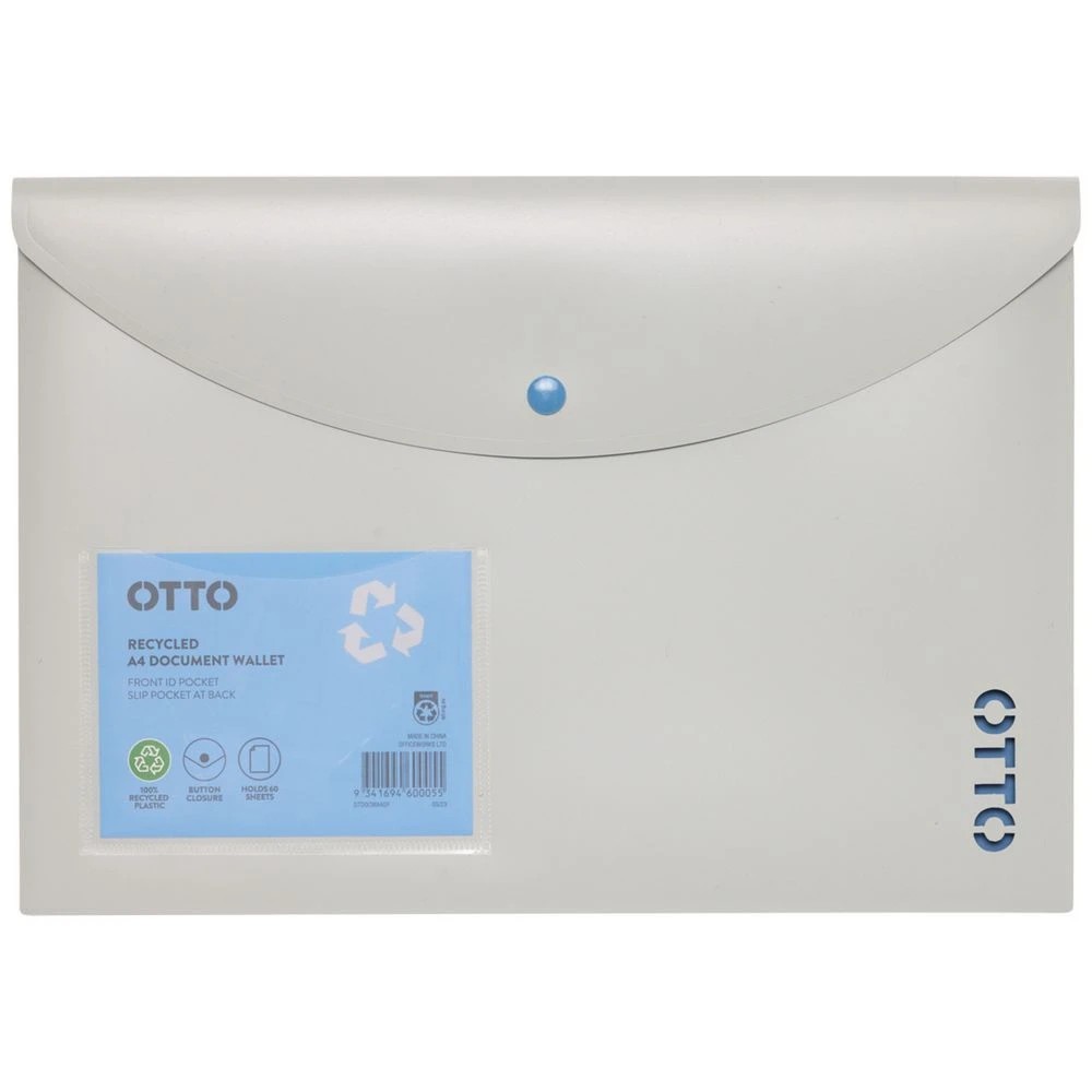1 Otto A4 Document Wallet Grey, 1 of 3