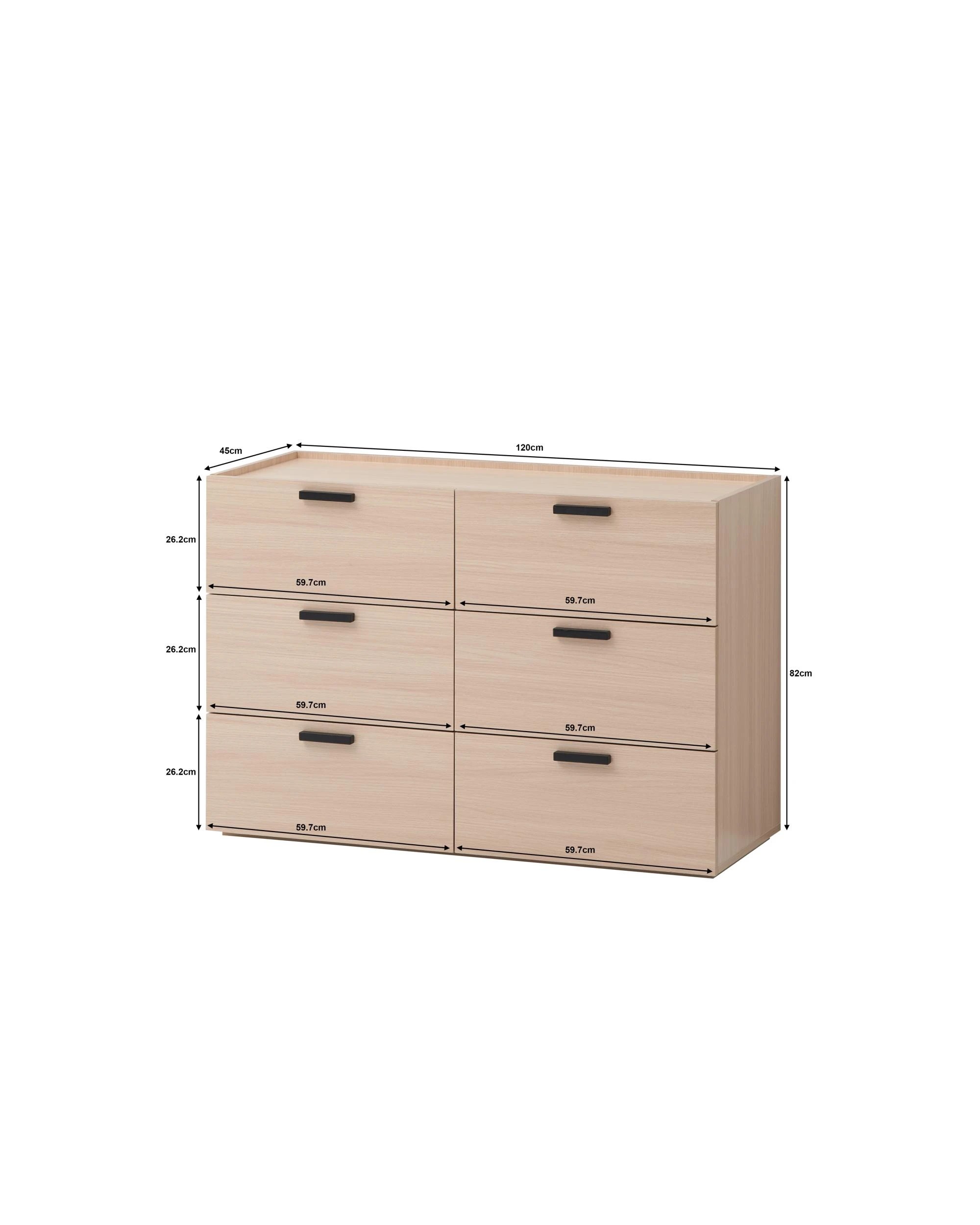7 Kodu Chest 6 Drawers Modern Lowboy Storage Dresser Storage Cabinet - Natural, 7 of 7