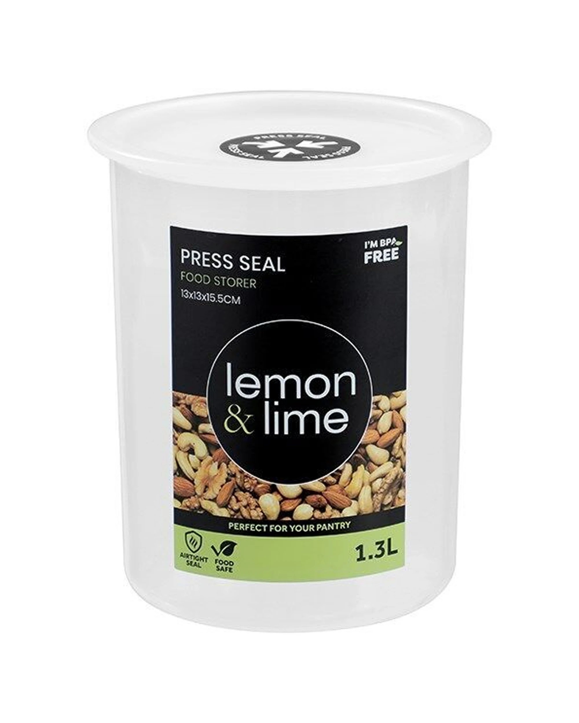 2 Lemon & Lime 12PK Press Seal Food Storer Container 1.3L - Clear, 2 of 6