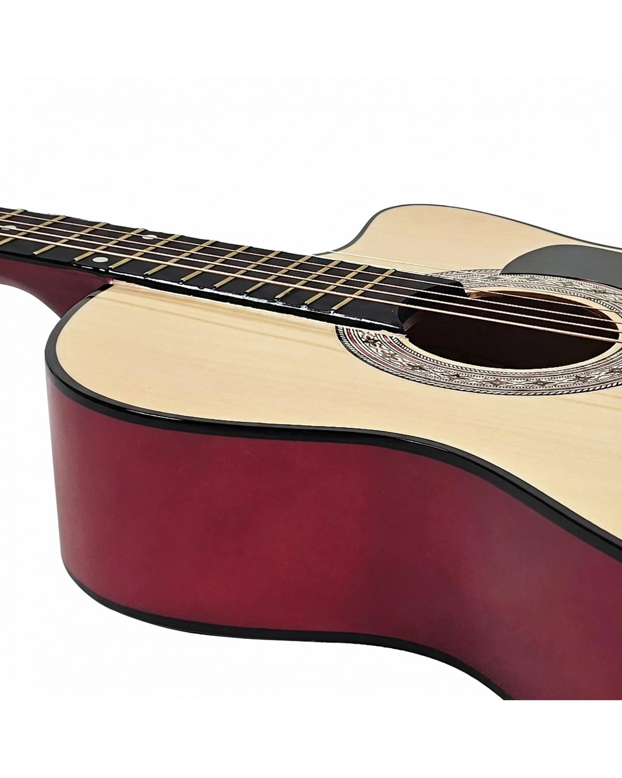 8 Karrera 38in Pro Cutaway Acoustic Guitar with Guitar Bag - Natural, 8 of 9