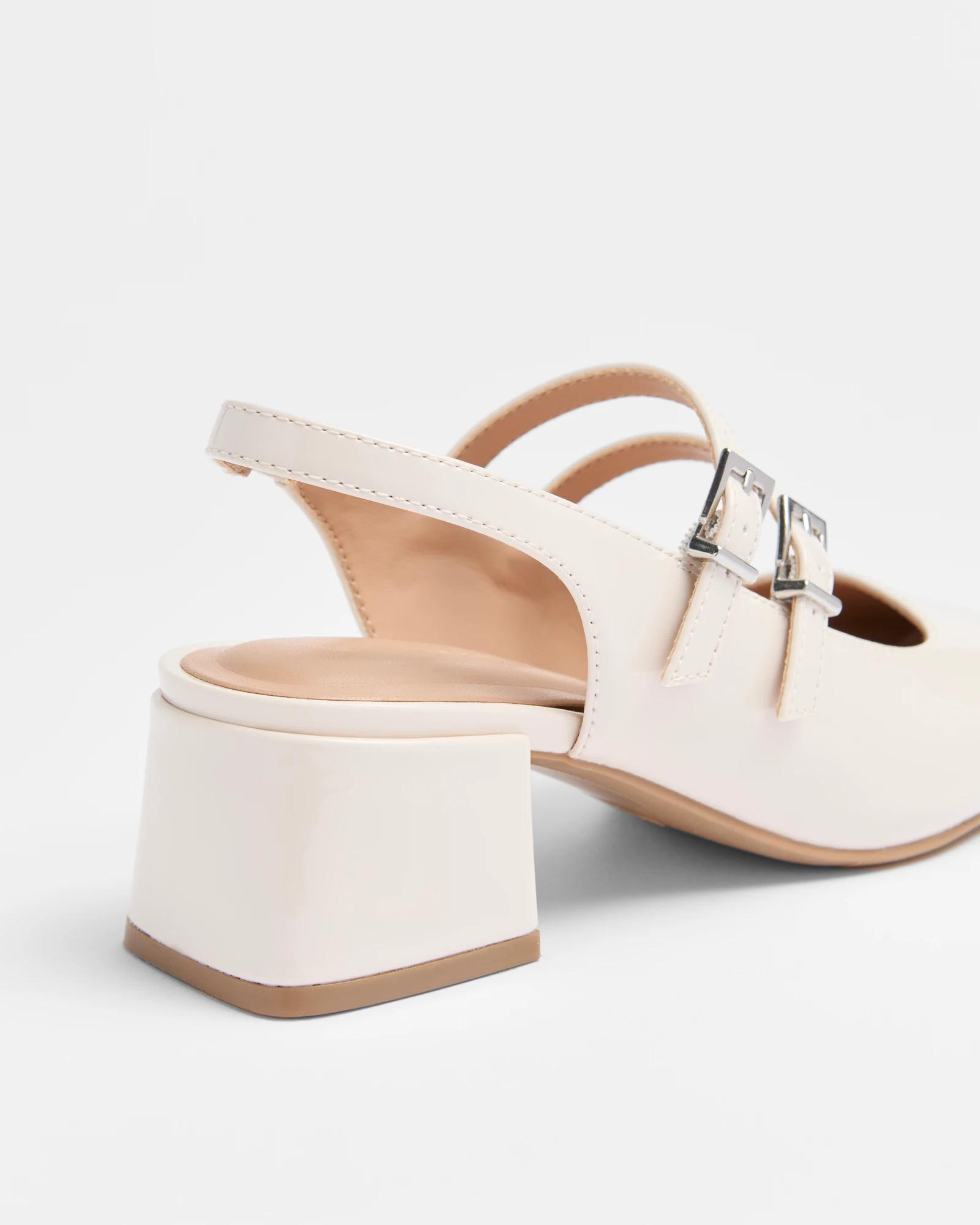 2 Target Womens Sling Back Double Strap Mary-jane Sandal - Amber OFF WHITE PATENT, 2 of 3