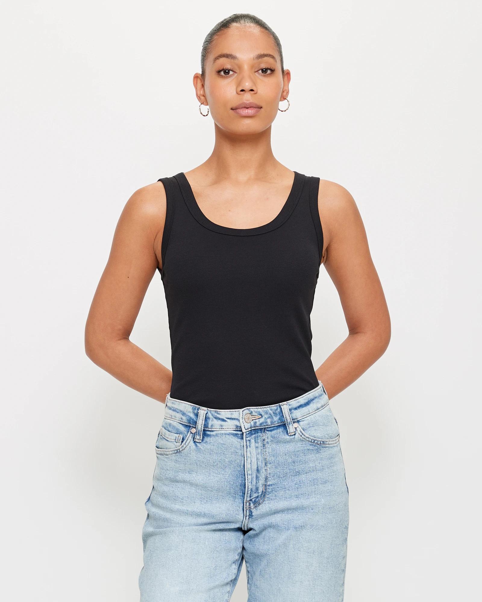 1 Target Australian Cotton Rib Tank Top BLACK, 1 of 9