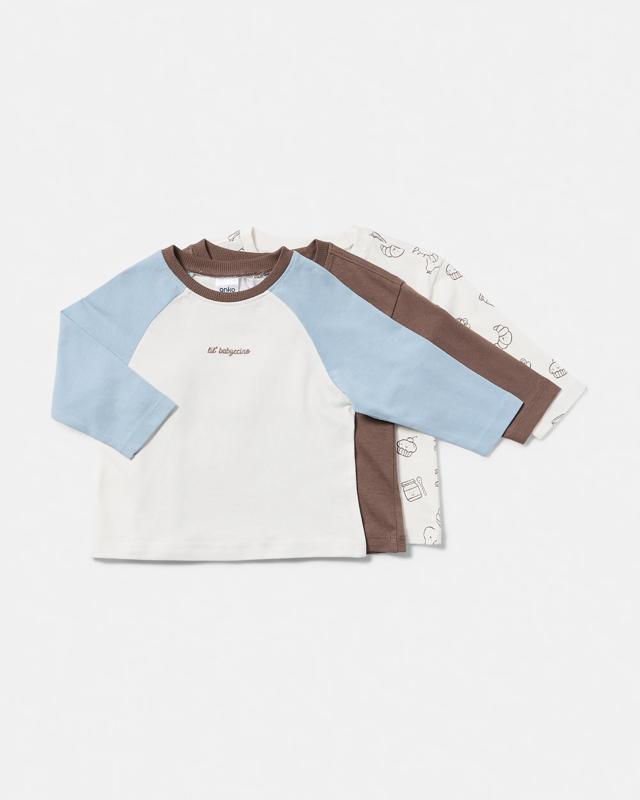 3 Pack Cotton Long Raglan Sleeve T-sh