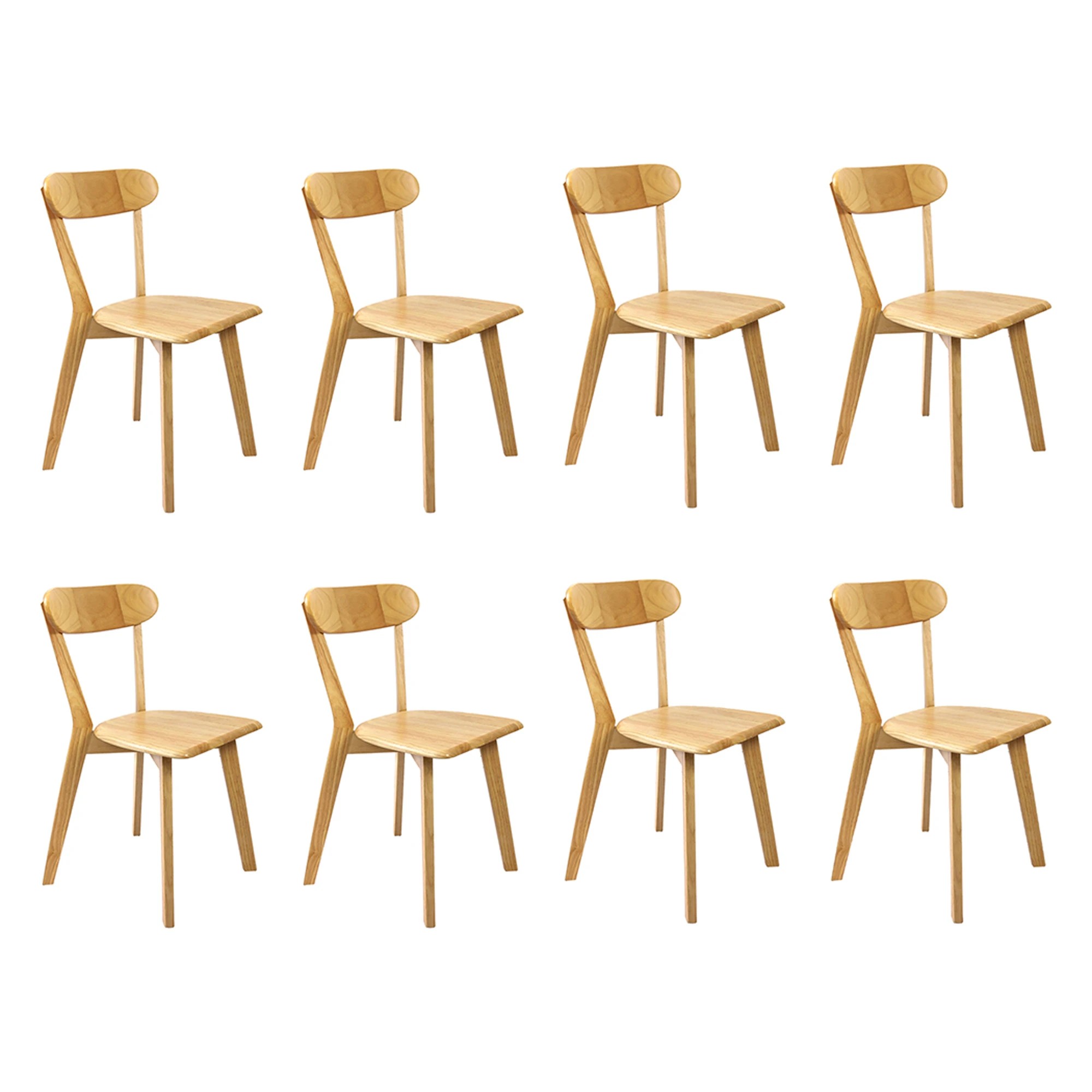 1 Levede Set Of 8 Levede Rubberwood Dining Chairs Natural, 1 of 2