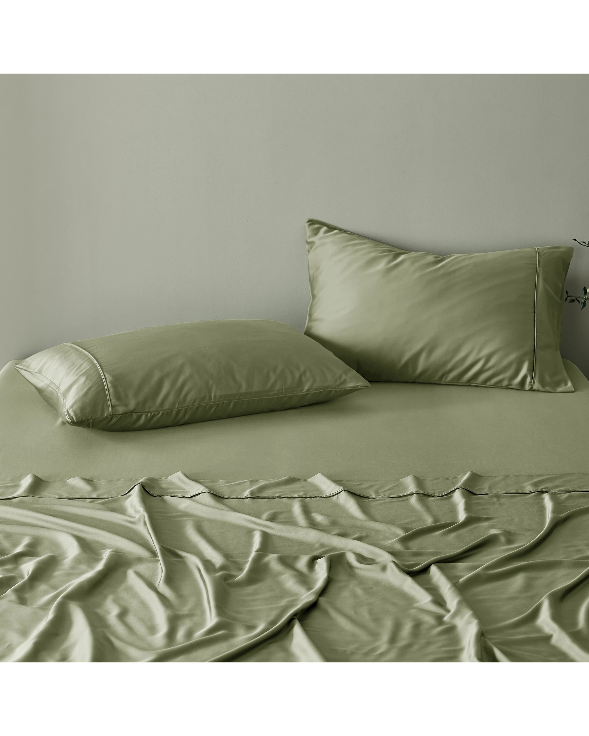 3 Natural Home 400TC 100% Bamboo Sateen Sheet Set - Single Bed - Eucalyptus, 3 of 6