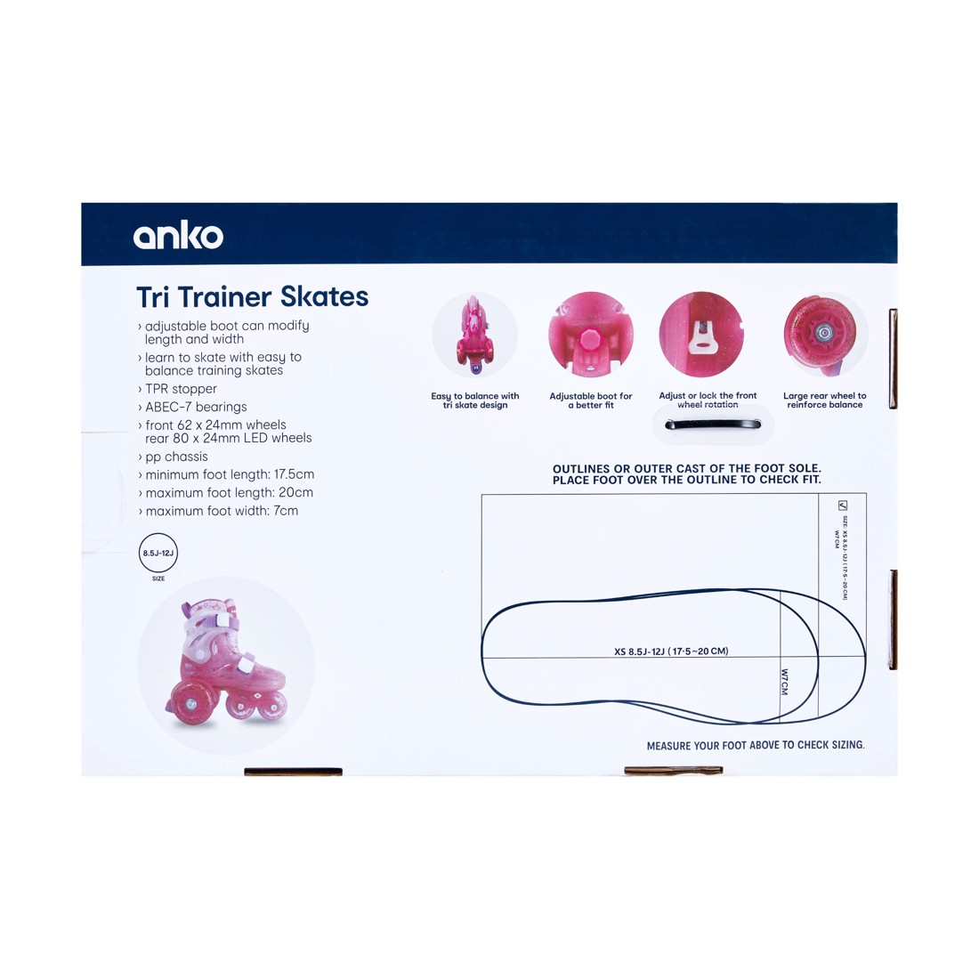 9 Tri Trainer Skates - Pink, Size 8.5 to 12, 9 of 9