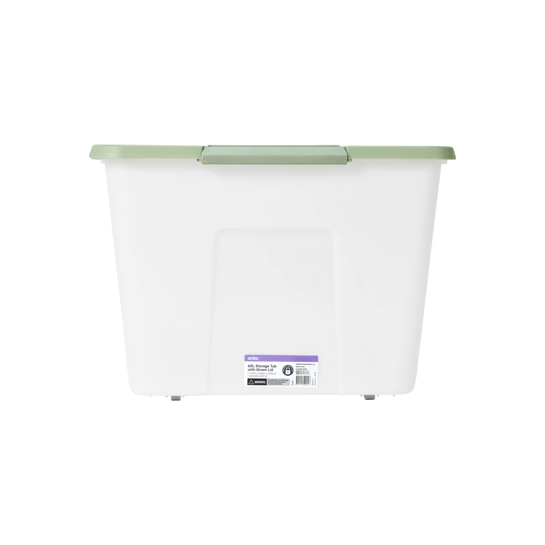 6 60L Storage Tub on Wheels with Green Lid, 6 of 6