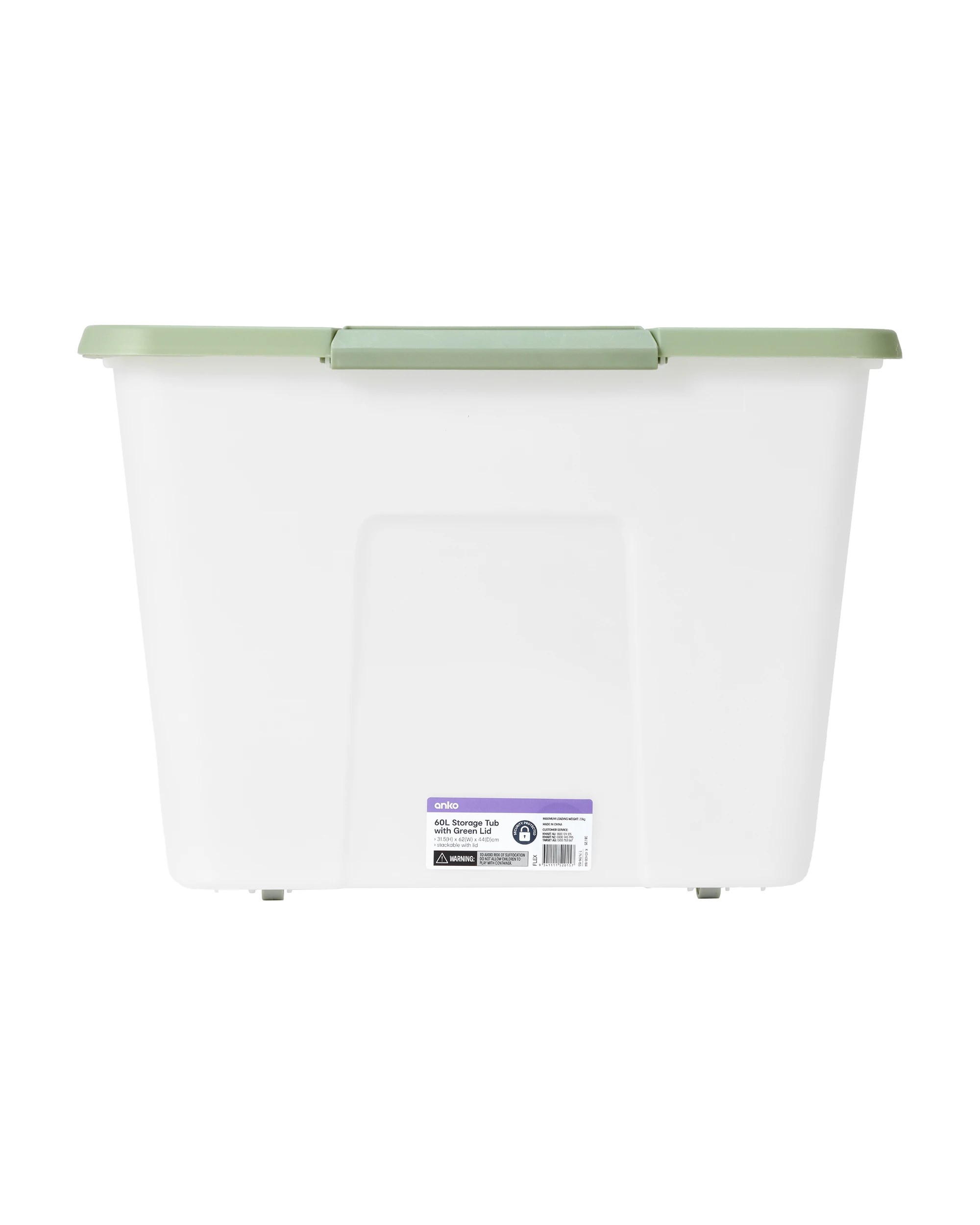 6 60L Storage Tub on Wheels with Green Lid, 6 of 6