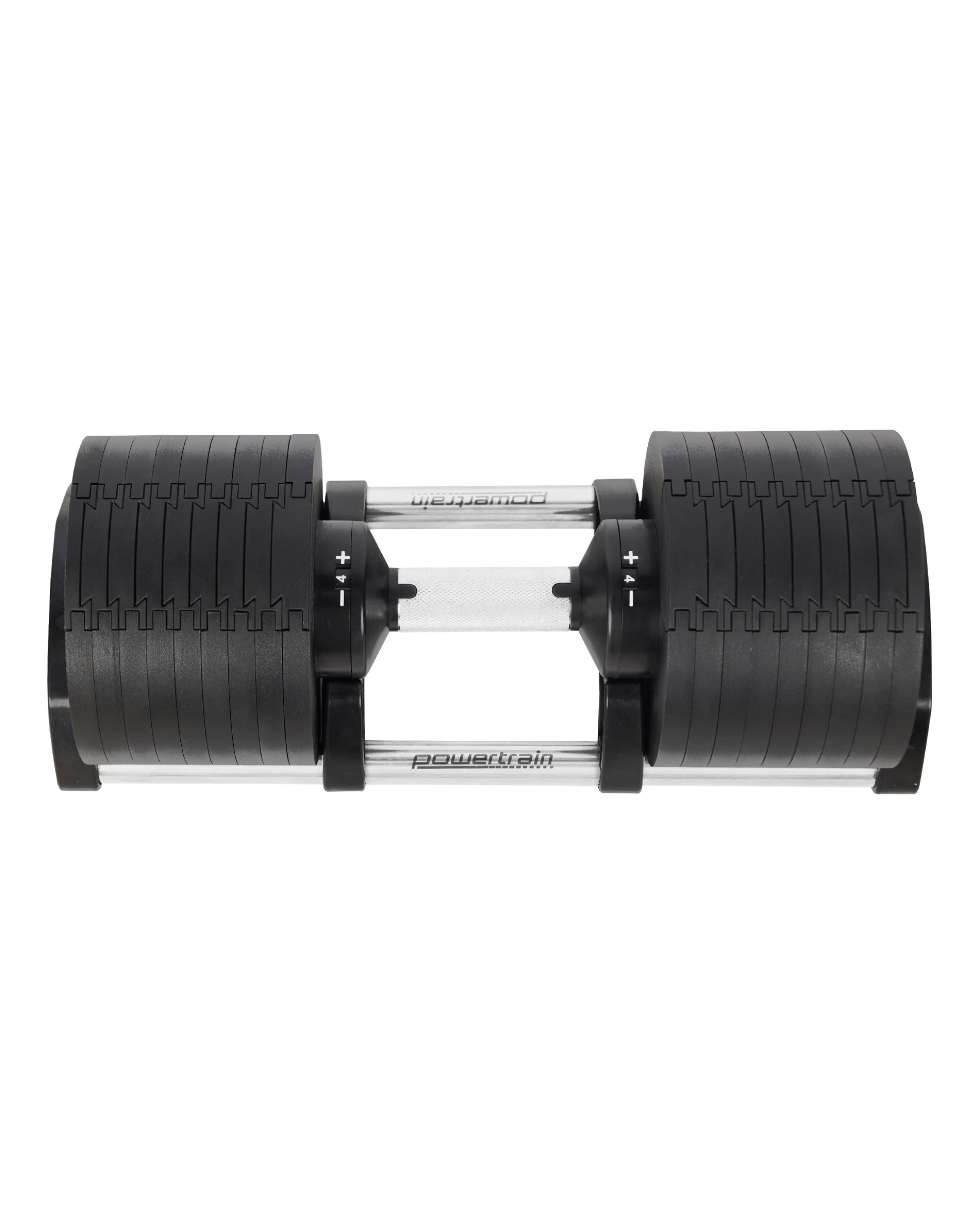 3 Powertrain Eon Black Dial Up 45KG Adjustable Dumbbell Pair 9 Weight Options Safety Lock Easy Weight Adjustment Cast Iron, 3 of 6