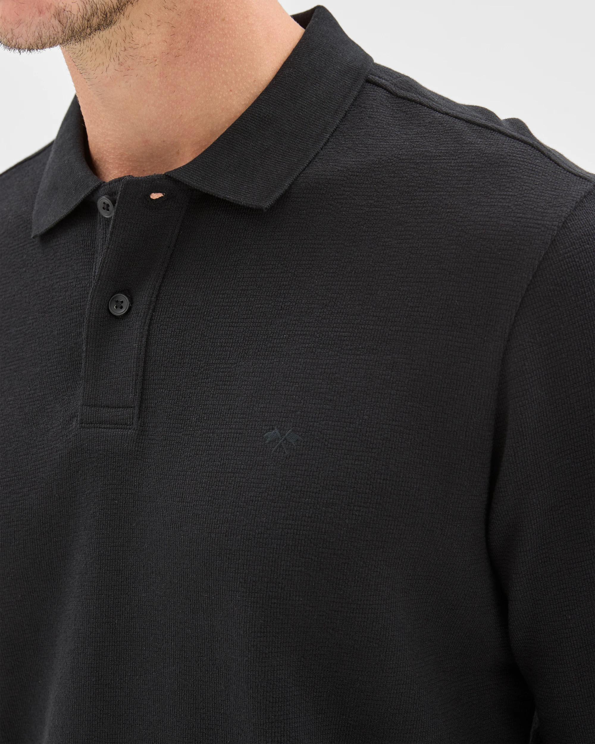 5 Target Man Australian Cotton Blend Boucle Polo Top BLACK, 5 of 6