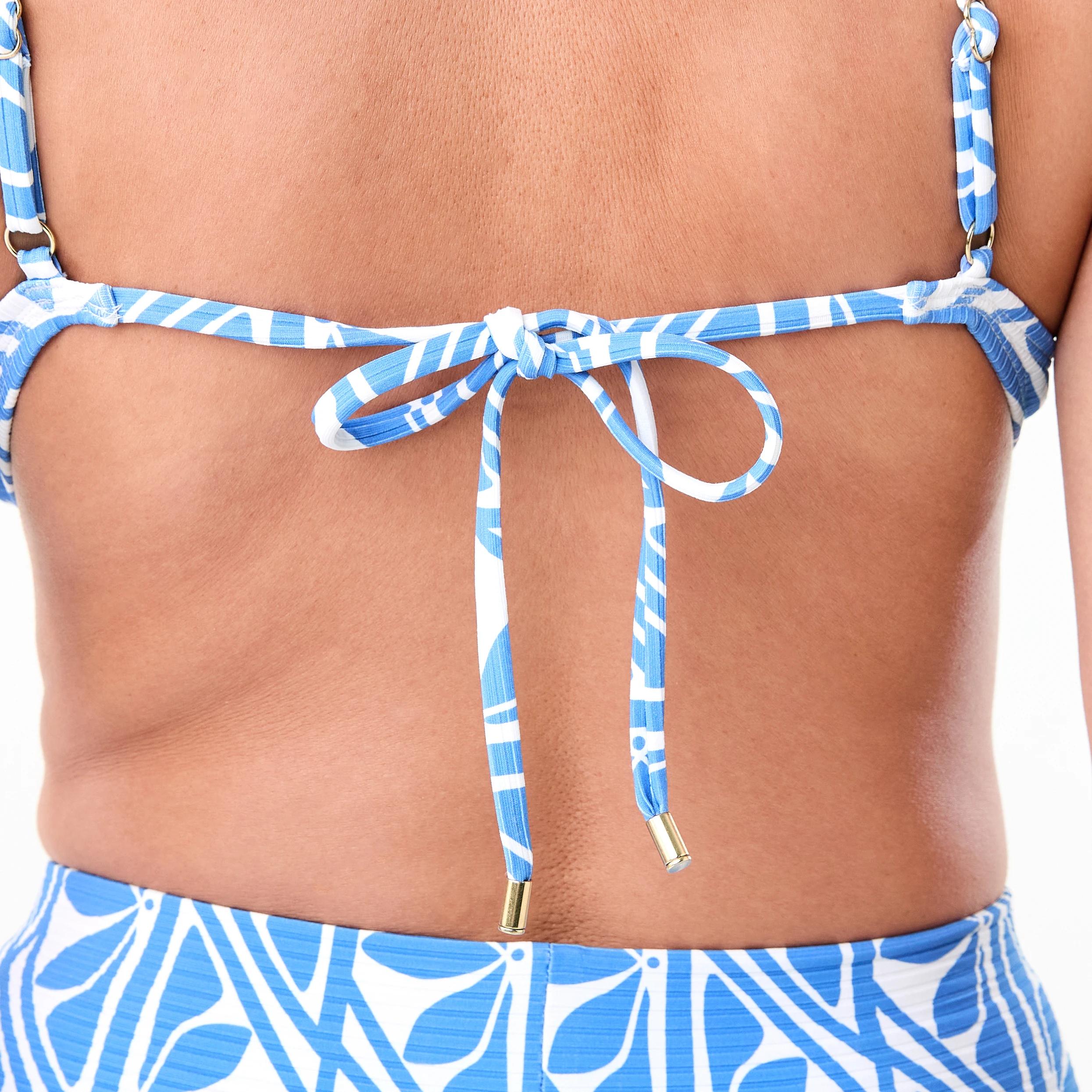 4 Adjustable Triangle Bikini Top FLORAL TILE BLUE MARINE, 4 of 8