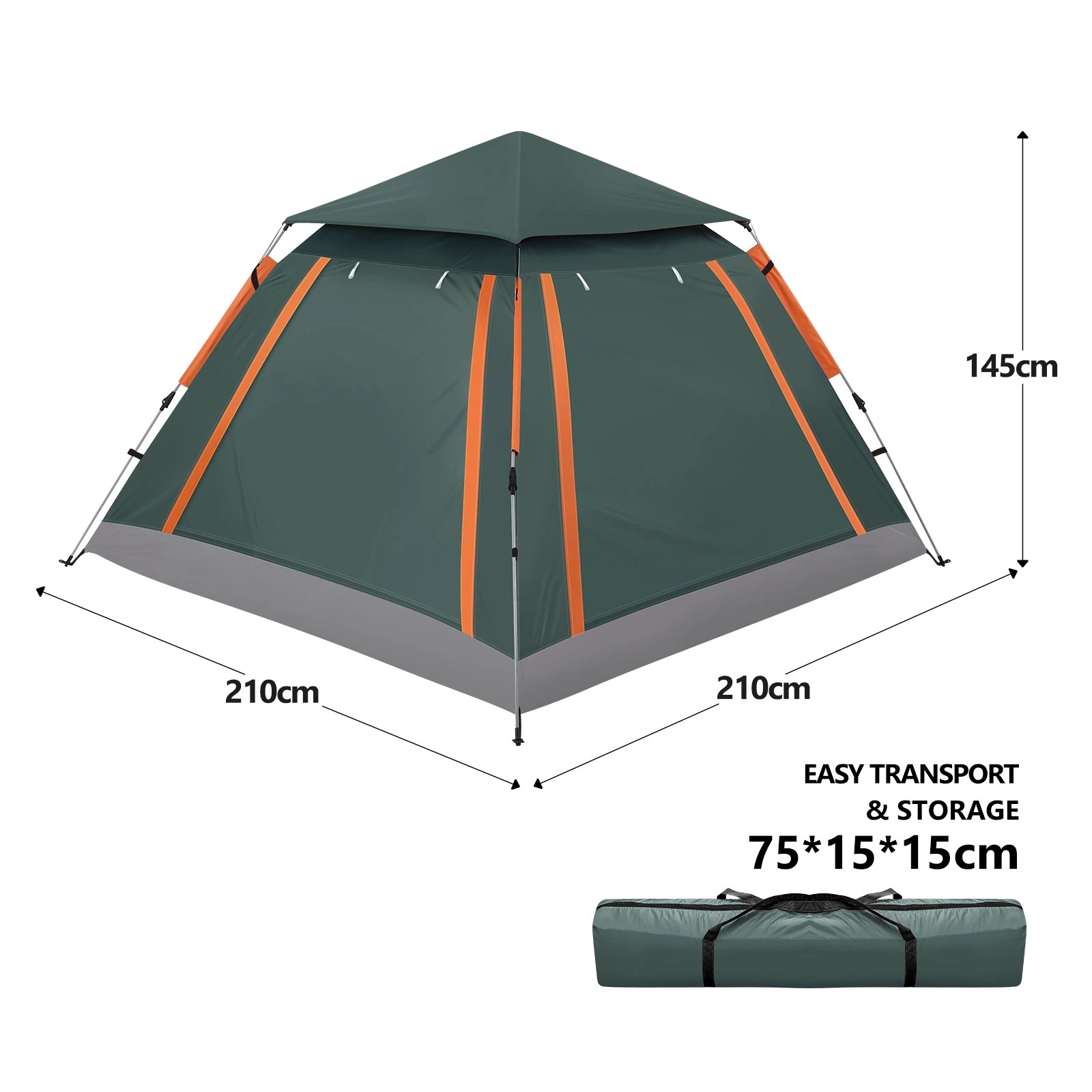 1 LUXSUITE 3 Person Beach Tent Pop Up Camping Shelter Auto Instant, 1 of 4
