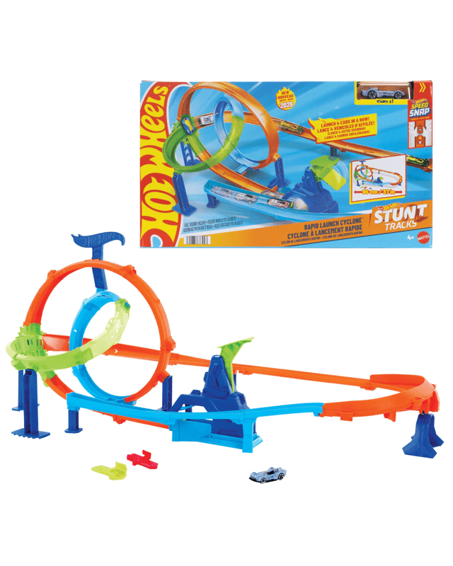 Hot Wheels Stunt Tracks Rapid Launch Cyclone Track