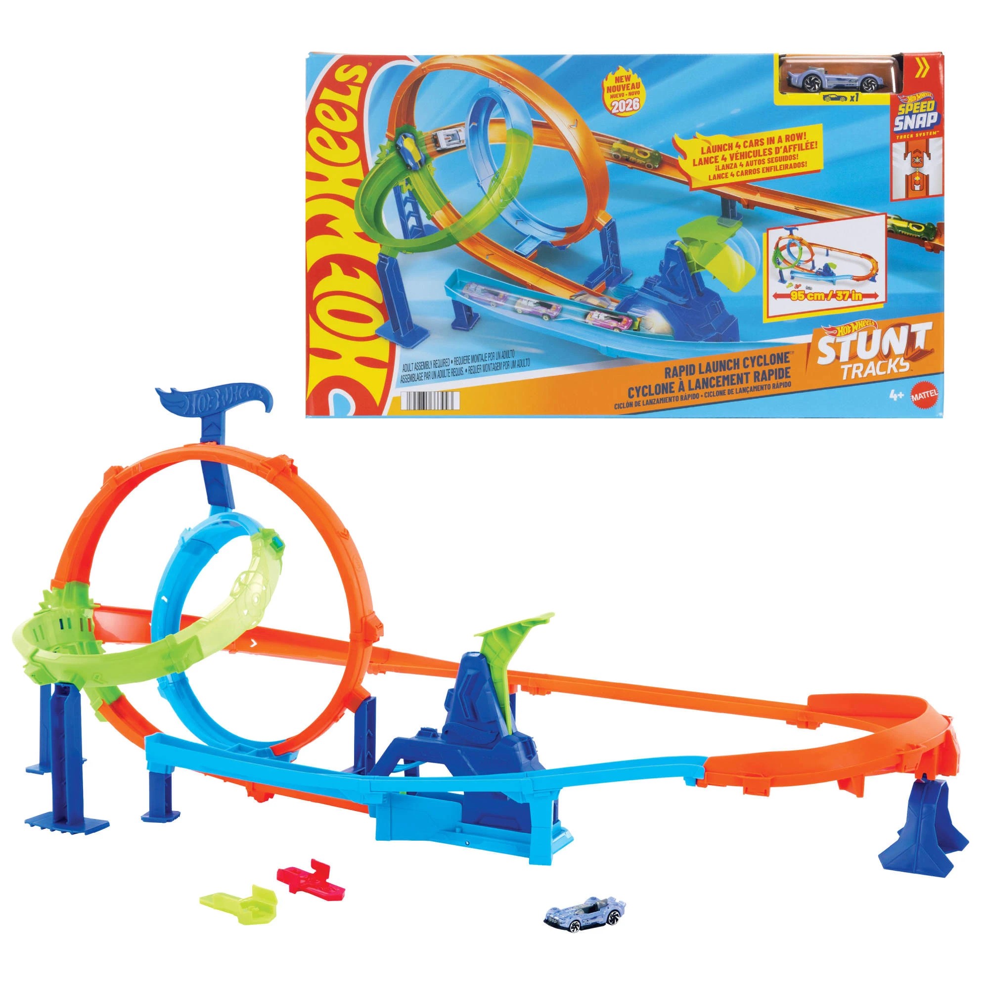 1 Hot Wheels Stunt Tracks Rapid Launch Cyclone Track Set, 1 of 6