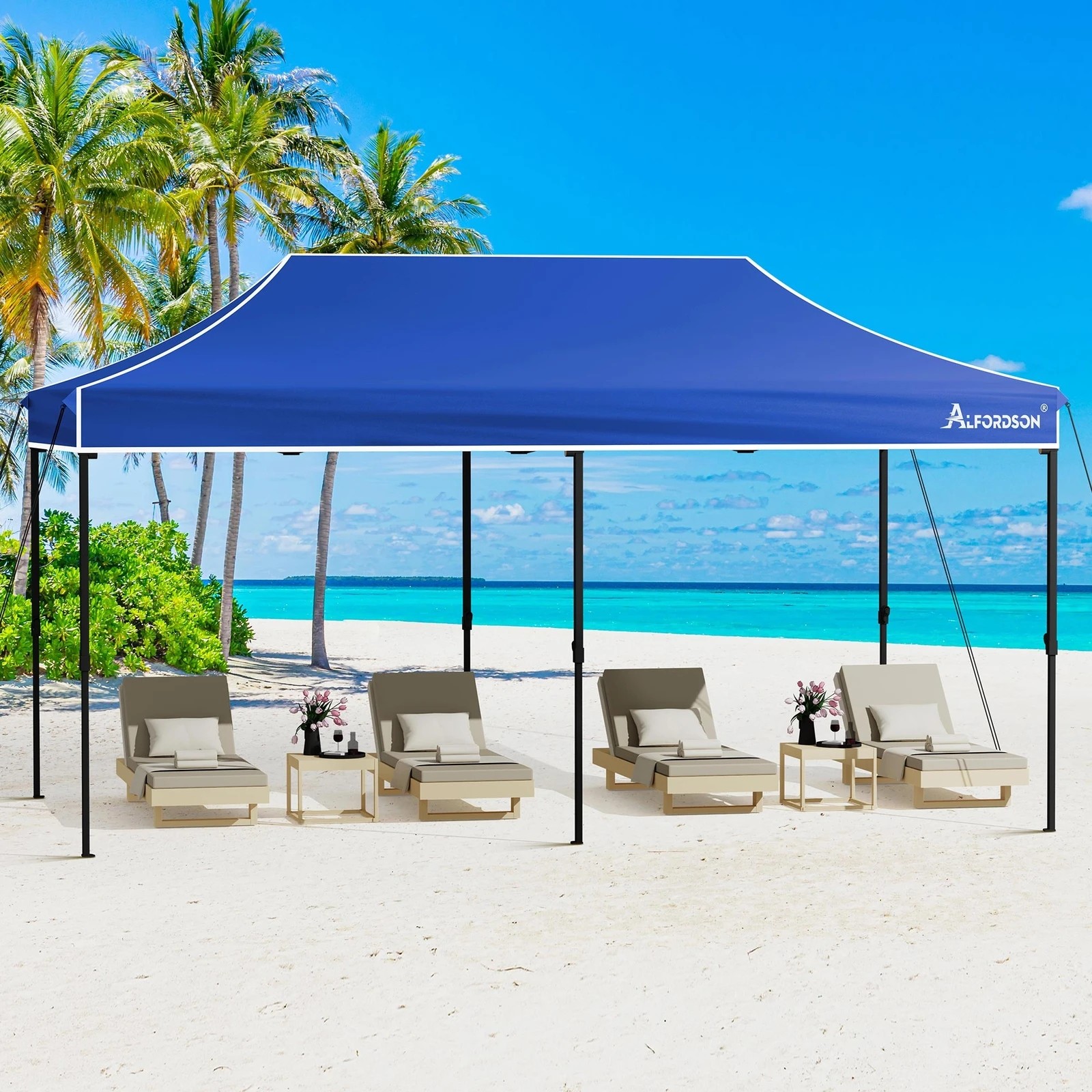6 Alfordson Gazebo 3x6m Pop Up Marquee Canopy - Blue, 6 of 10