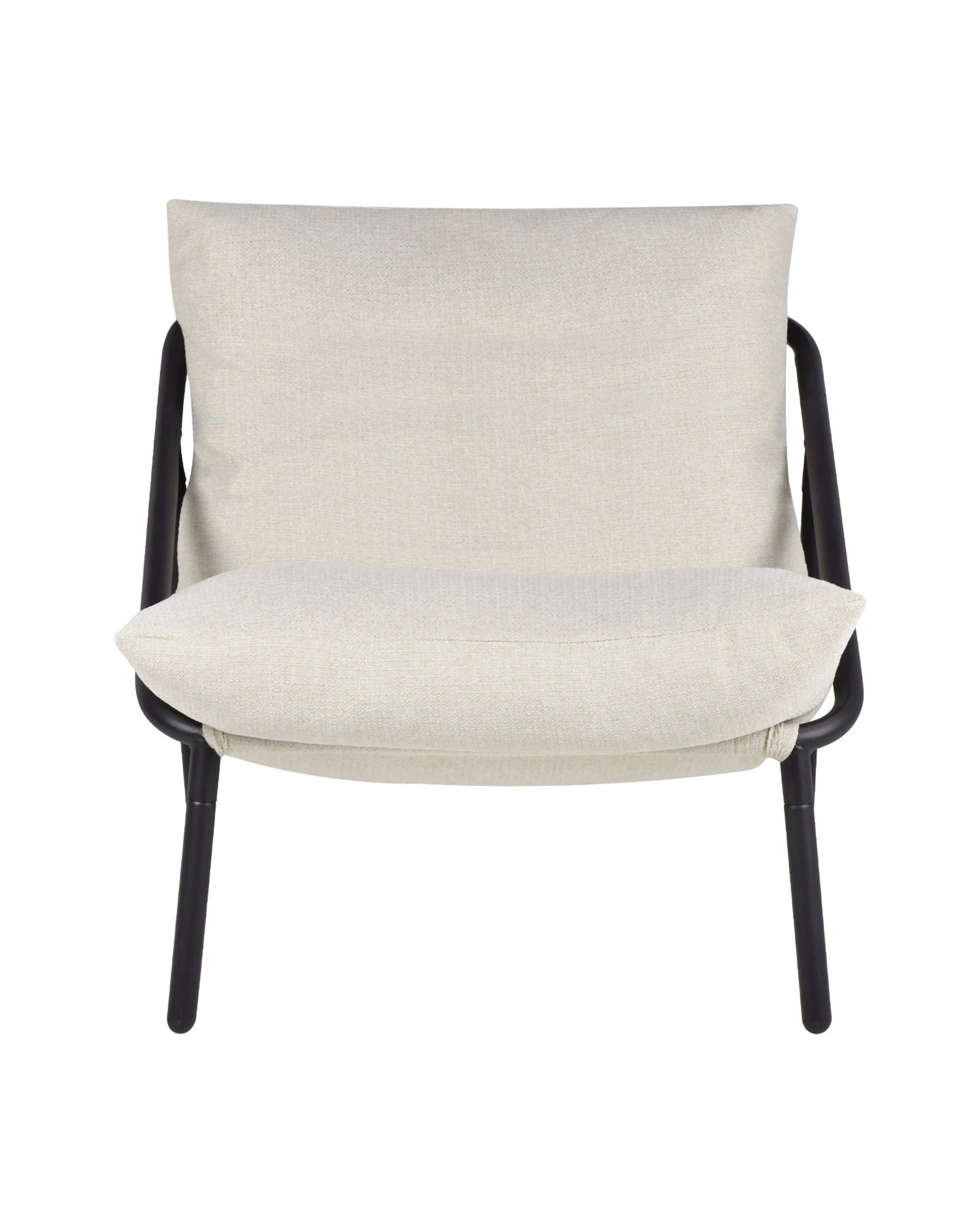 6 Advwin Accent Chair Chenille Lounge Sling Chair with w/ Upholstered Cushions Modern Reading Chair w/ Metal Frame, 6 of 8