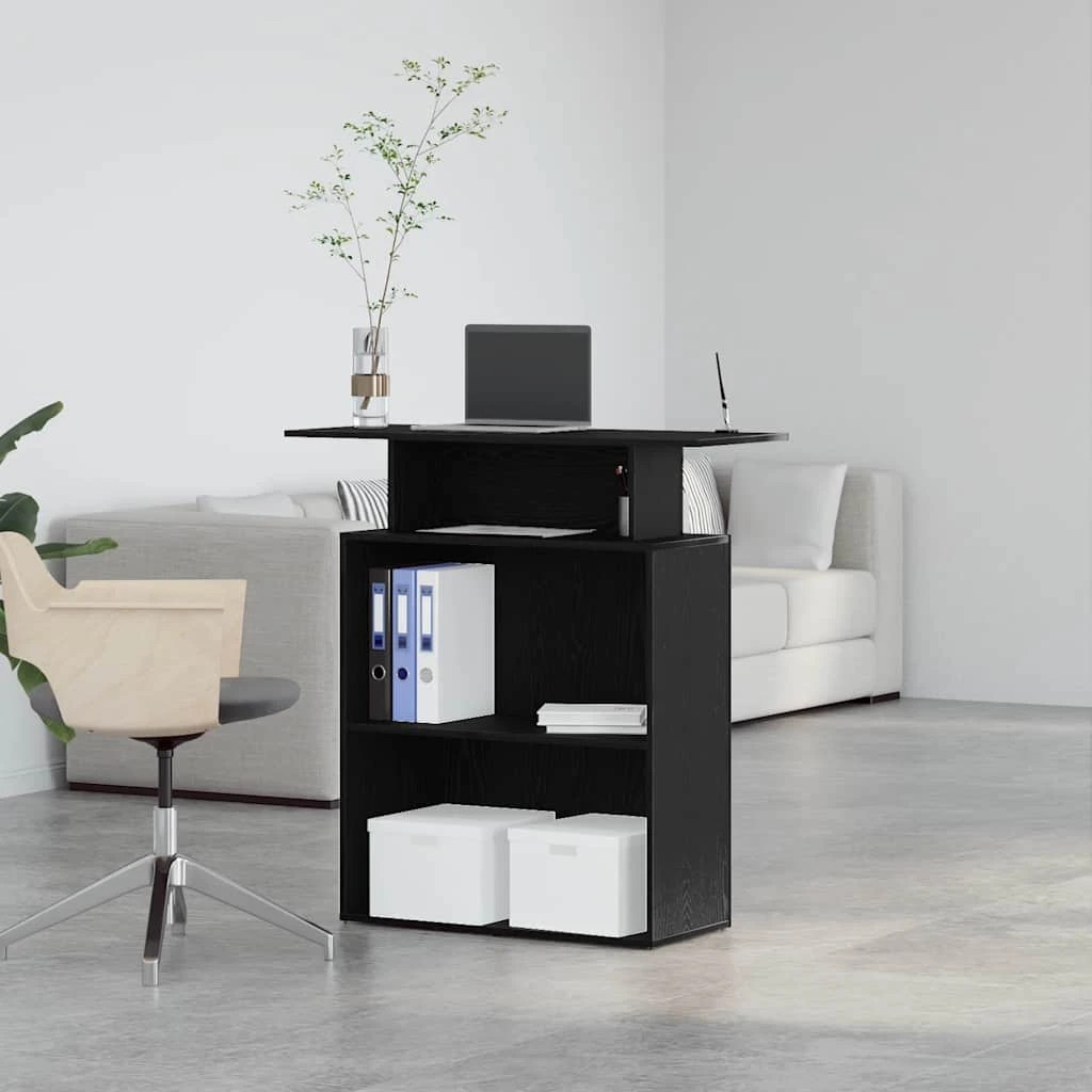 4 vidaXL reception desk Ample Storage - Black, 4 of 10