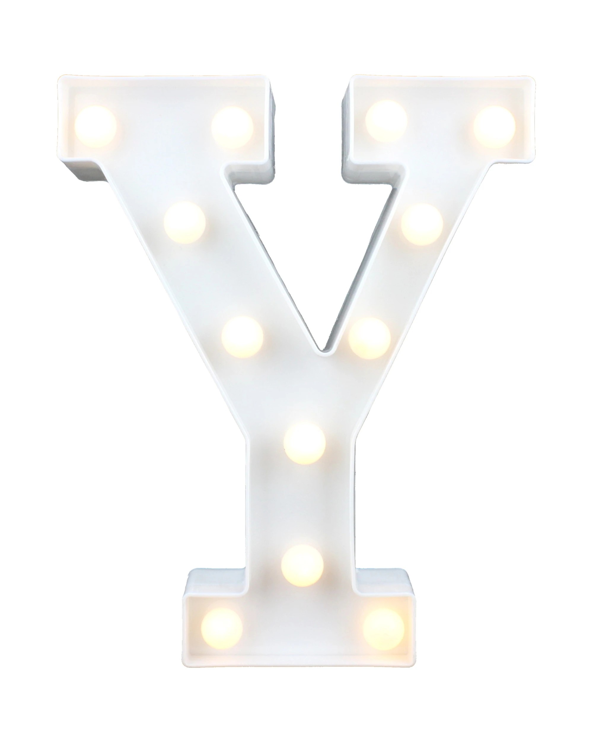 1 Partyrama LED Light Up Letter Y White, 1 of 3
