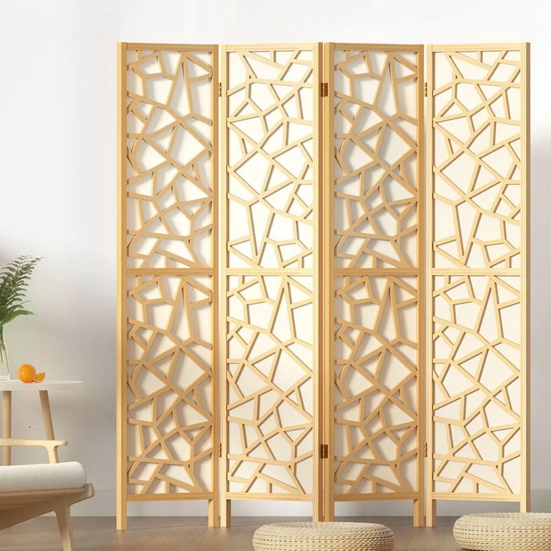 7 Artiss 4 Panel Room Divider Screen 162x170cm Clover - Natural, 7 of 7