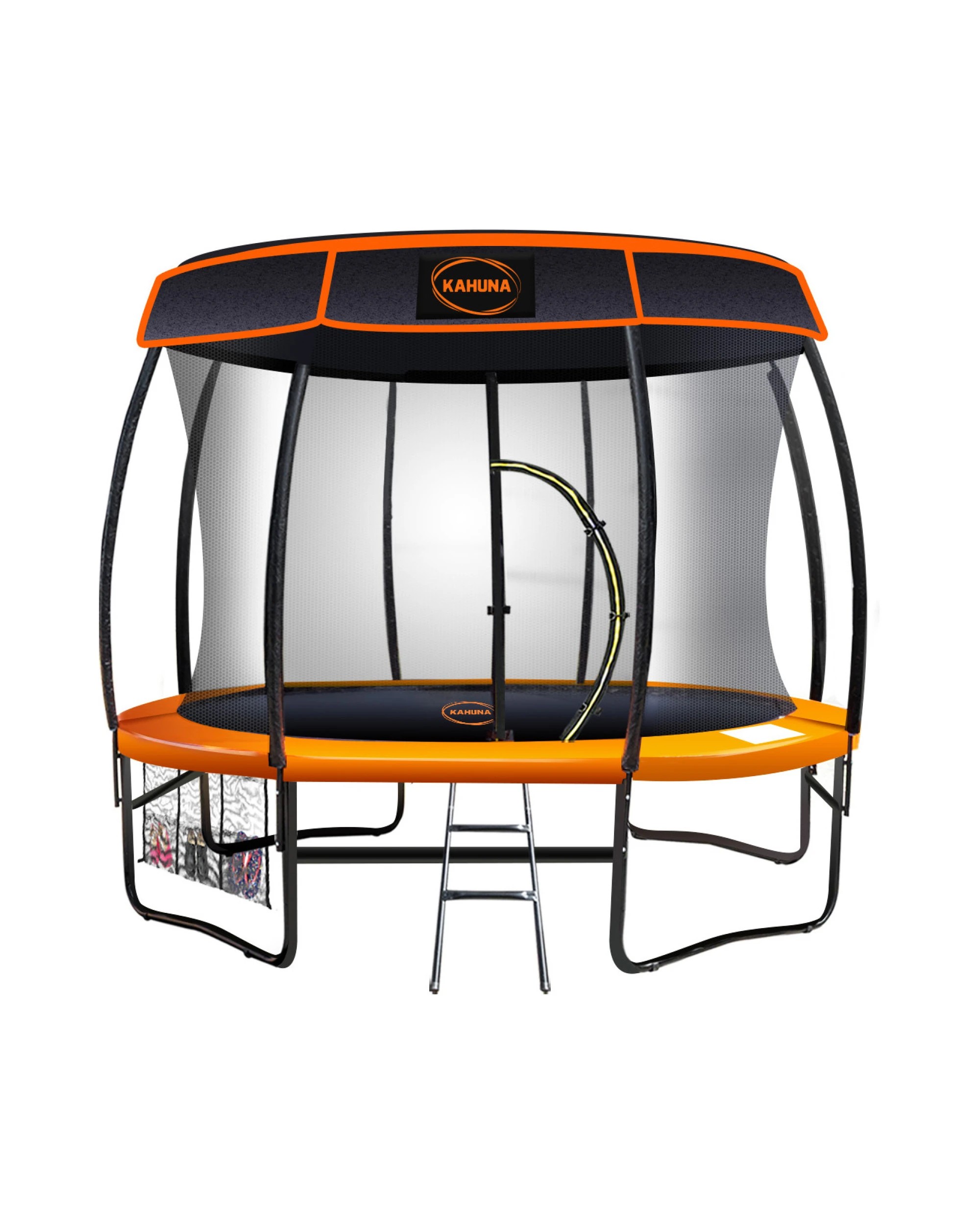 1 Kahuna Trampoline 12 ft with Roof - Orange, 1 of 6